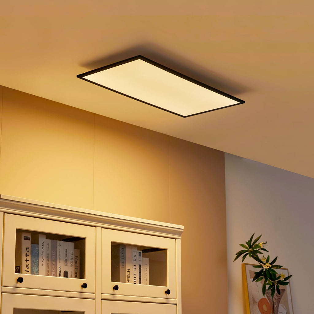 LED-panel Lamin CCT dimbar svart 80x40 cm forfra