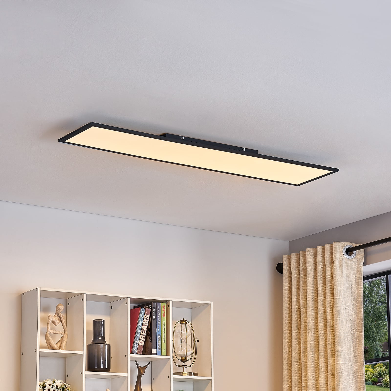 LED-panel Lamin svart 120 cm CCT dimbar fjernkontroll forfra