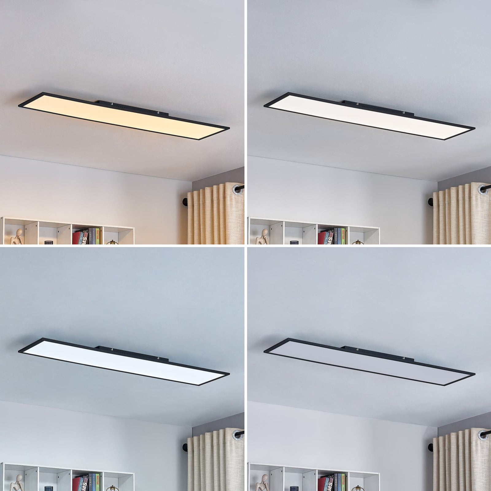 LED-panel Lamin svart 120 cm CCT dimbar fjernkontroll detalj av lys