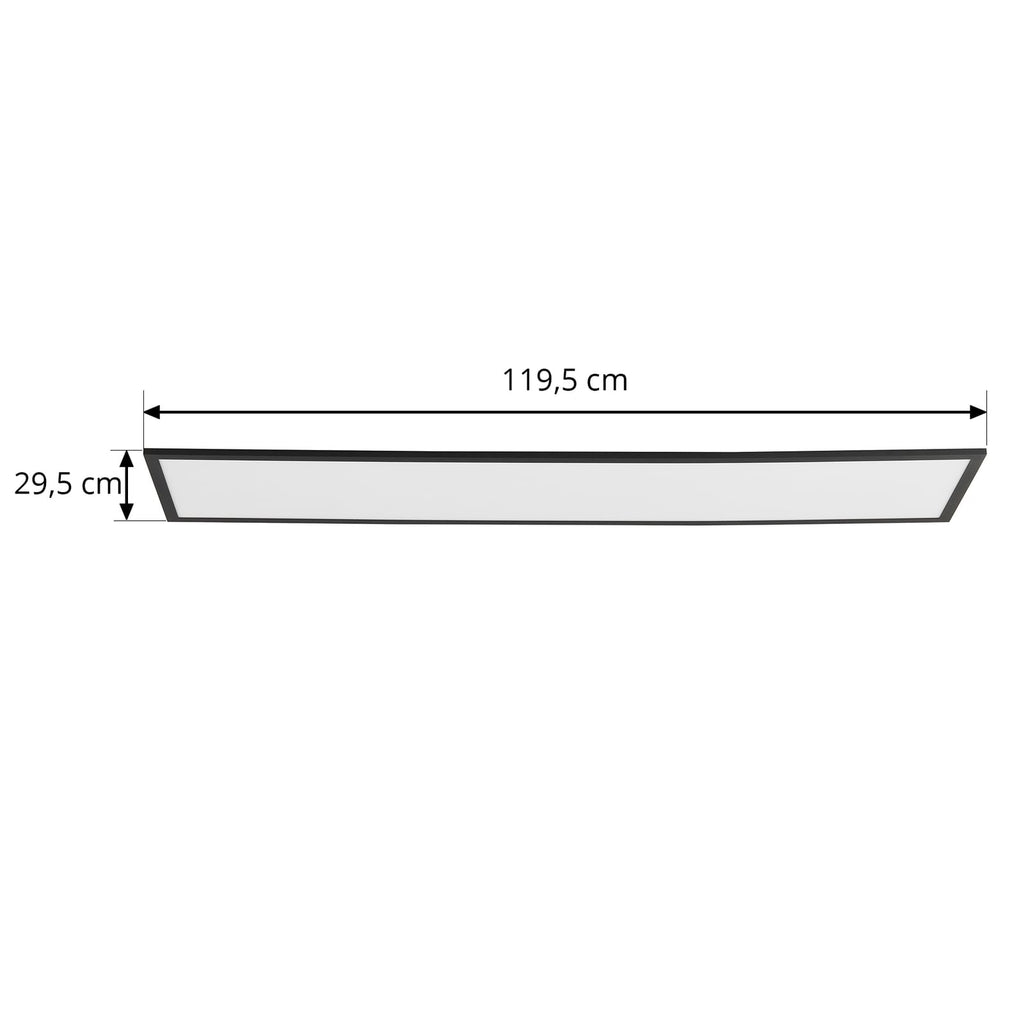 LED-panel Lamin svart 120 cm CCT dimbar fjernkontroll nærbilde av fjernkontroll