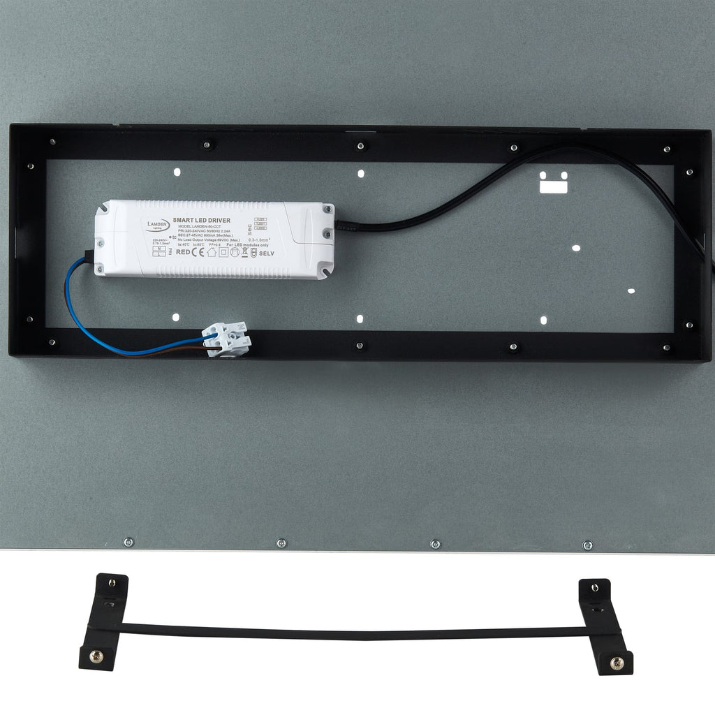 LED-panel Lamin svart 120 cm CCT dimbar fjernkontroll installasjon