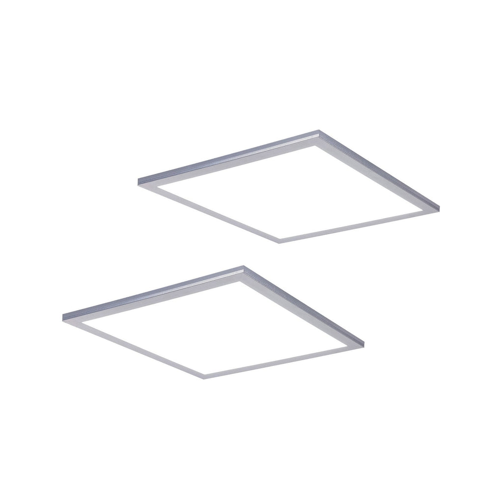 LED-panel Livel 2er-sett dimbar CCT 40x40 cm sølv forfra
