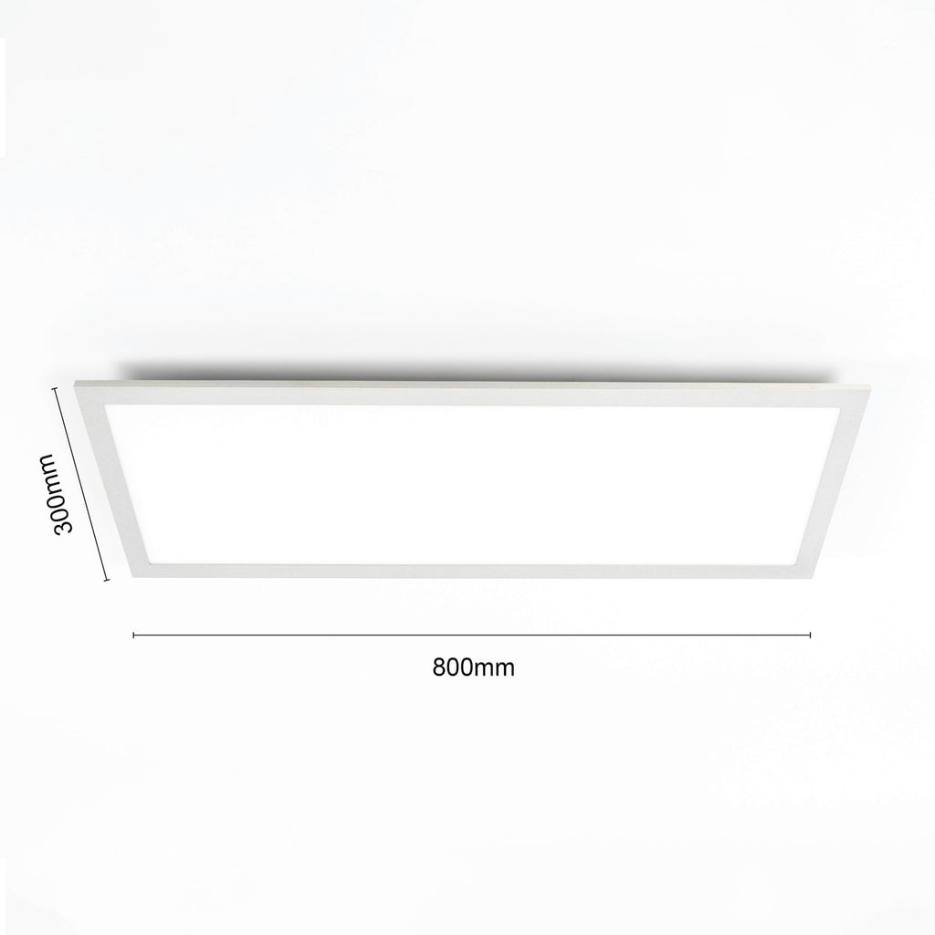 Nærbilde av aluminiumsoverflaten på LED-panel Livel CCT dimbar 80x30 cm med fjernkontroll