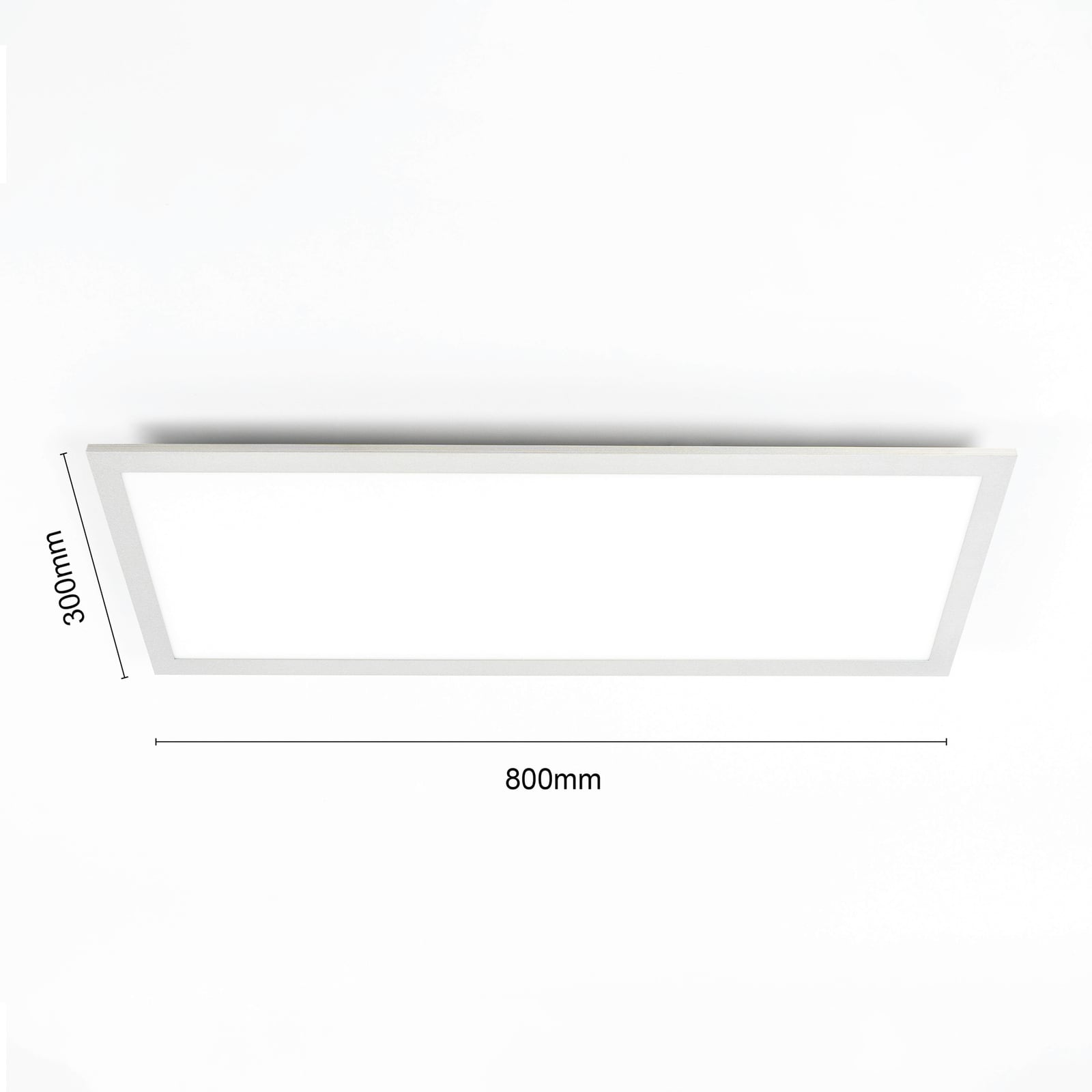 Nærbilde av aluminiumsoverflaten på LED-panel Livel CCT dimbar 80x30 cm med fjernkontroll