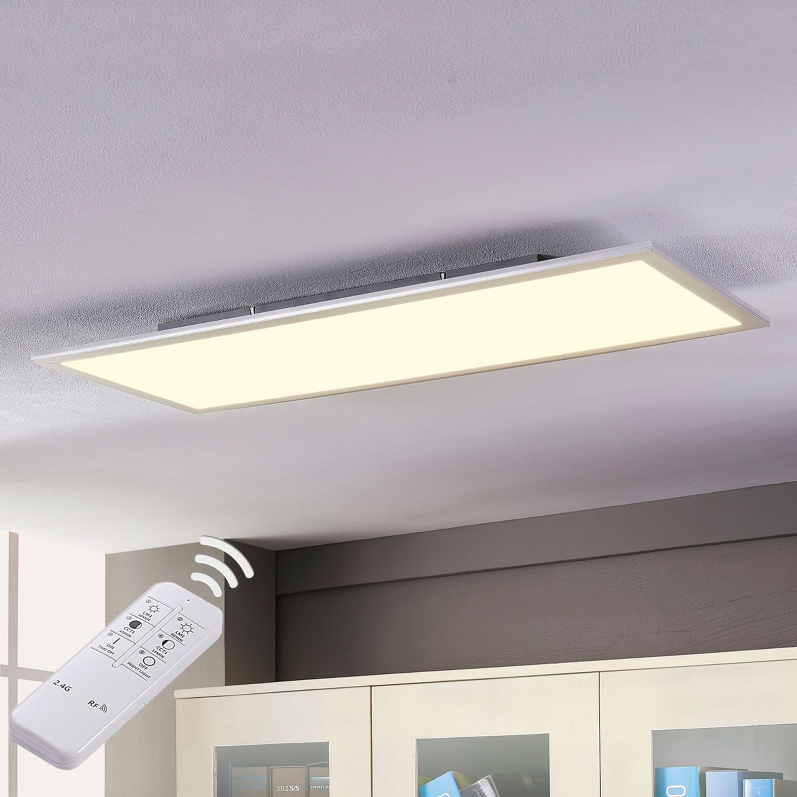 LED-panel Livel dimbar CCT 120x30 cm med fjernkontroll forfra