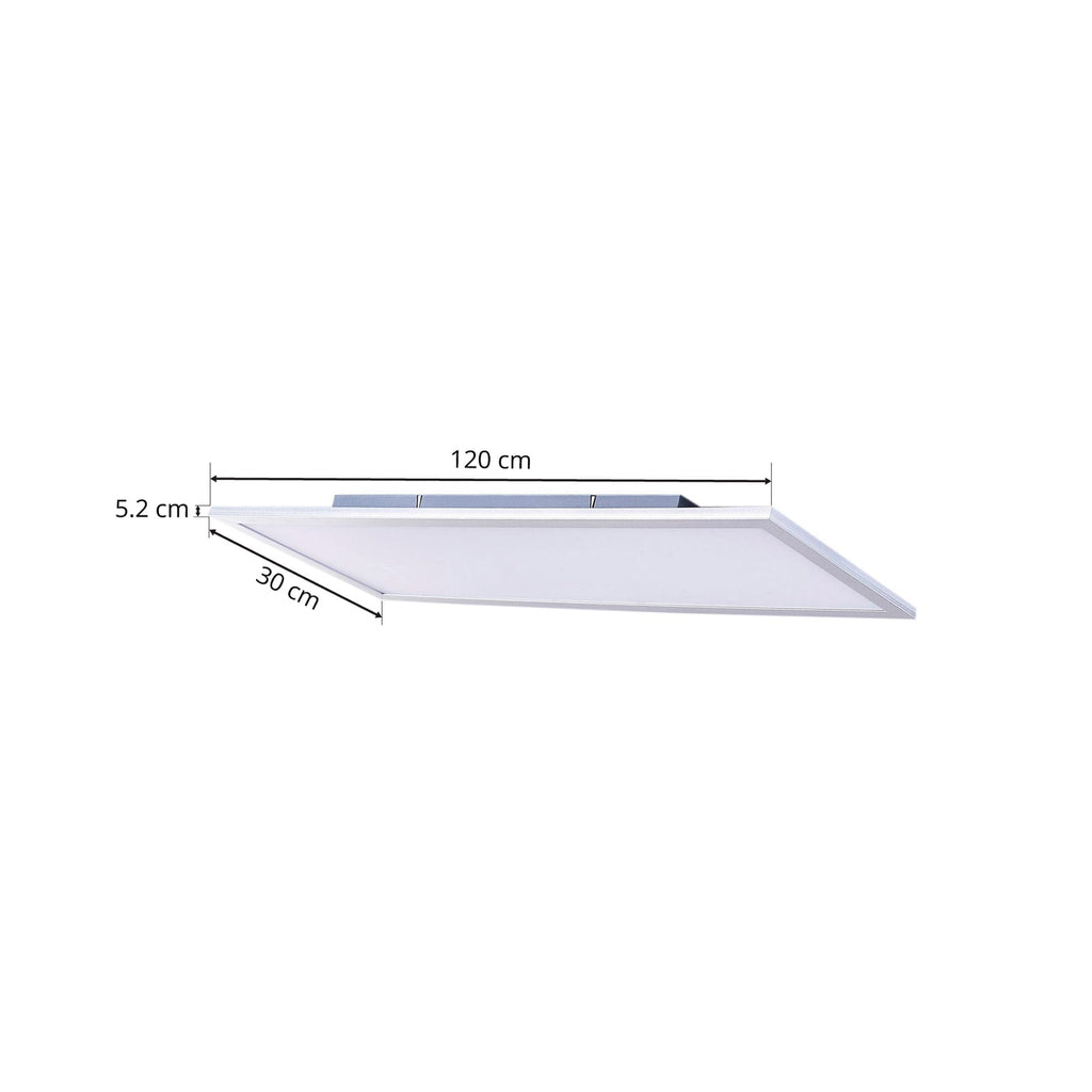 LED-panel Livel dimbar CCT 120x30 cm med fjernkontroll i interiør