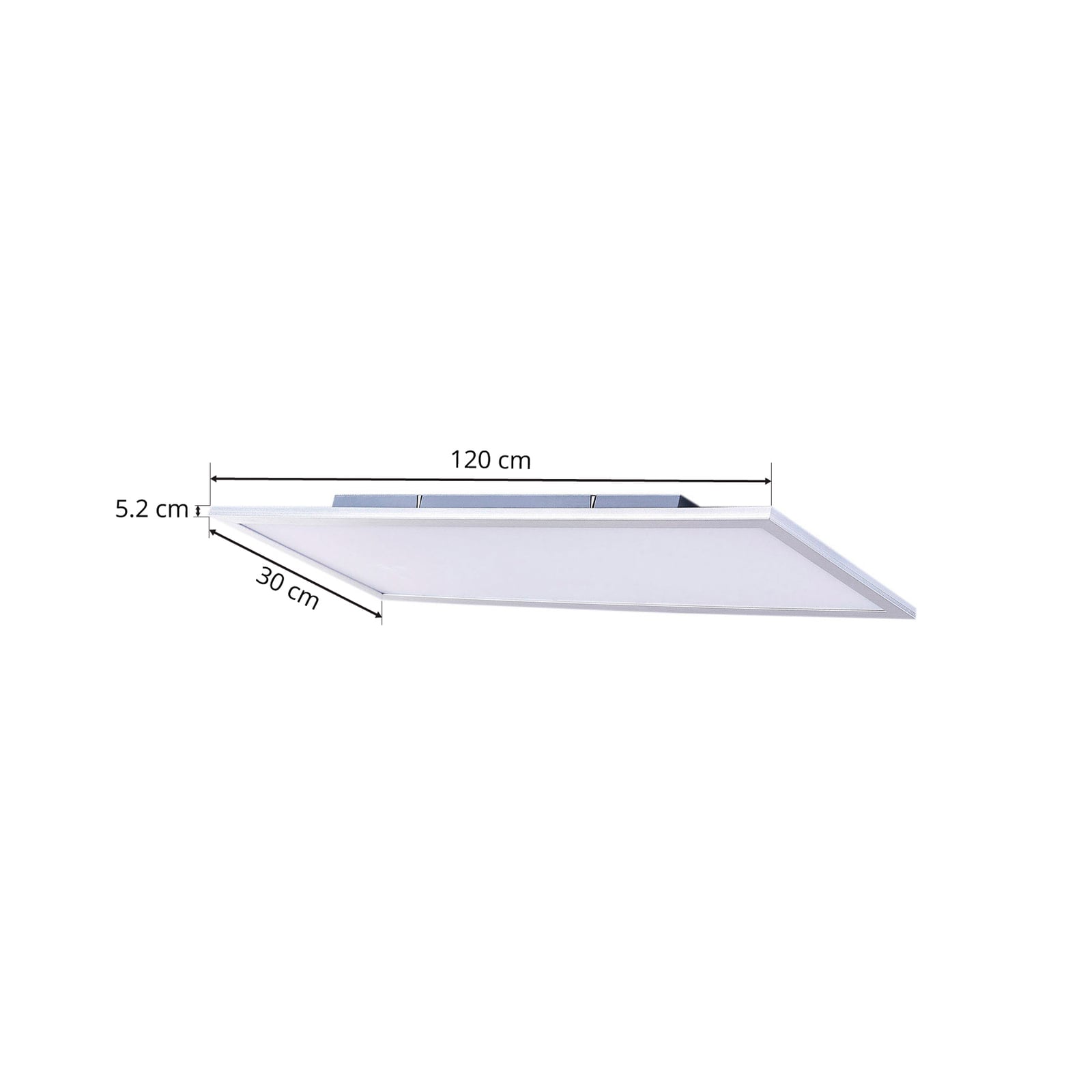 LED-panel Livel dimbar CCT 120x30 cm med fjernkontroll i interiør
