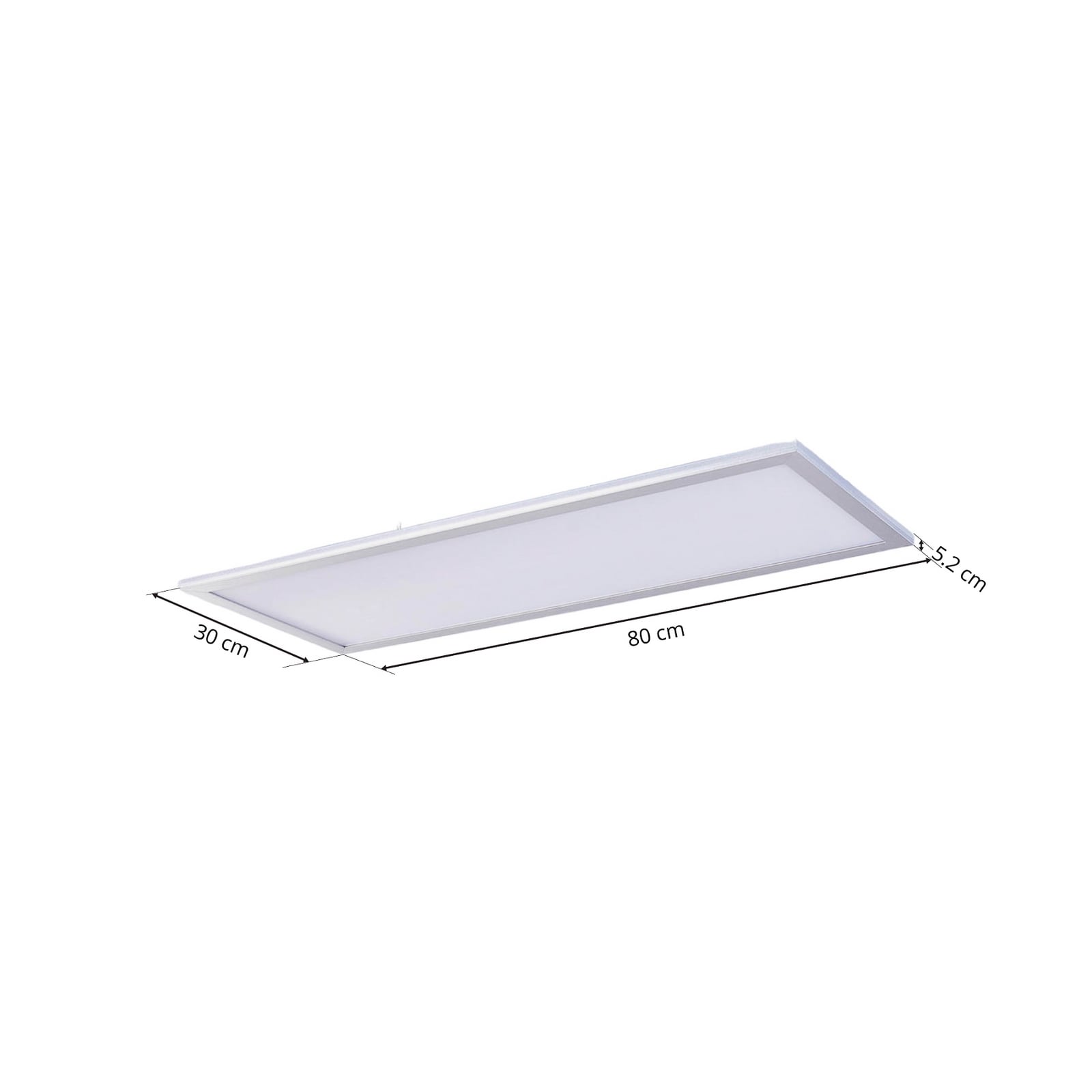 LED-panel Livel sølv 80x30 cm detalj