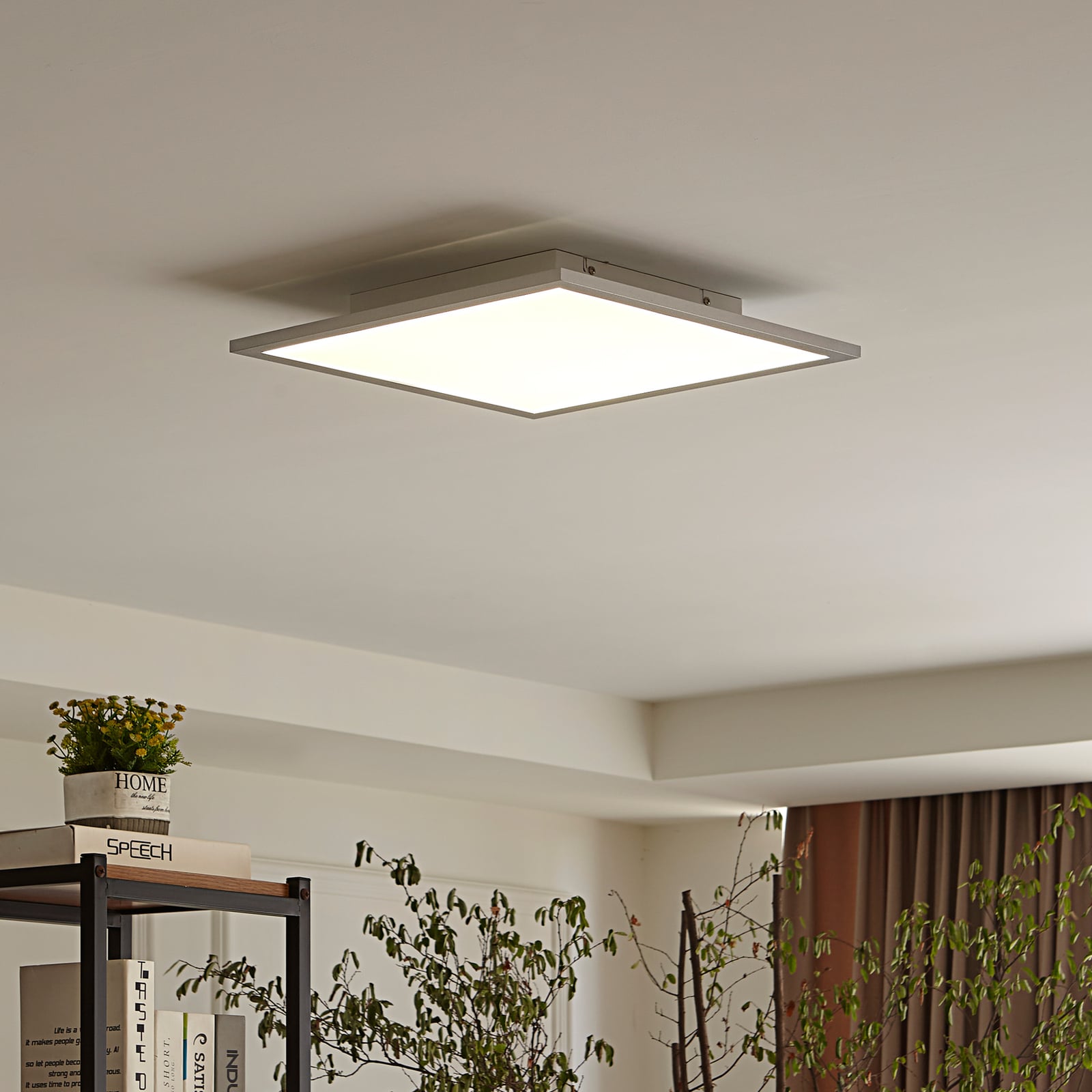 LED-panel Livel sølv aluminium 40x40 cm 4000K forfra