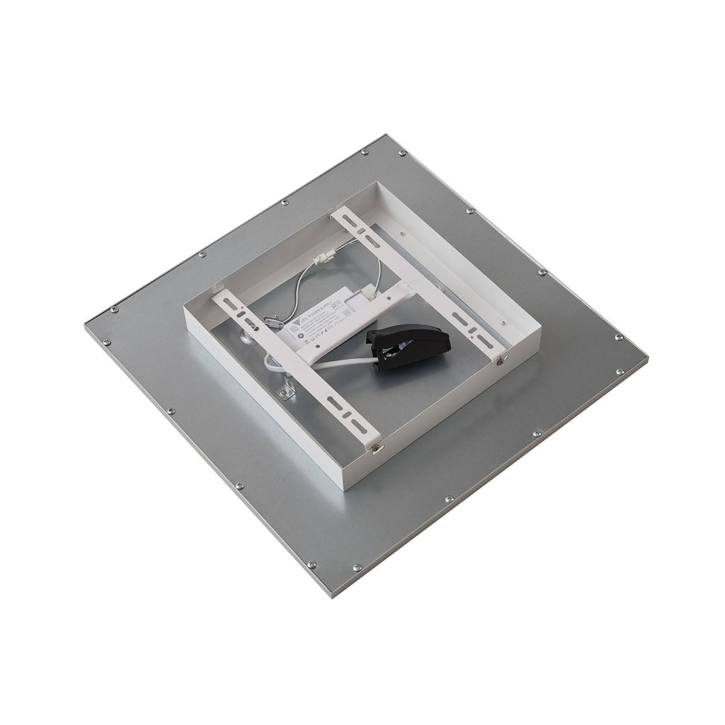 LED-panel Livel sølv aluminium 40x40 cm 4000K lysdetalj