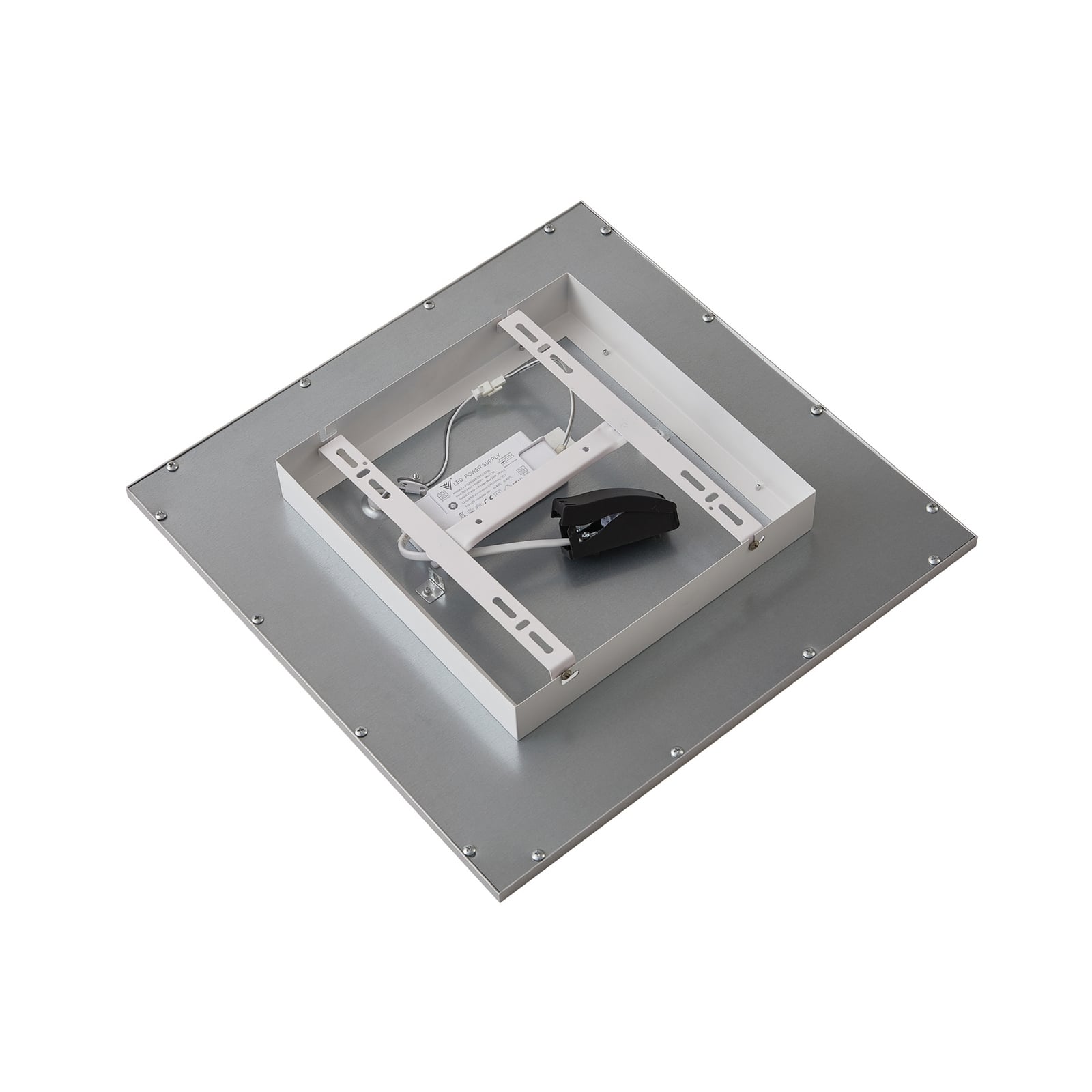 LED-panel Livel sølv aluminium 40x40 cm 4000K lysdetalj