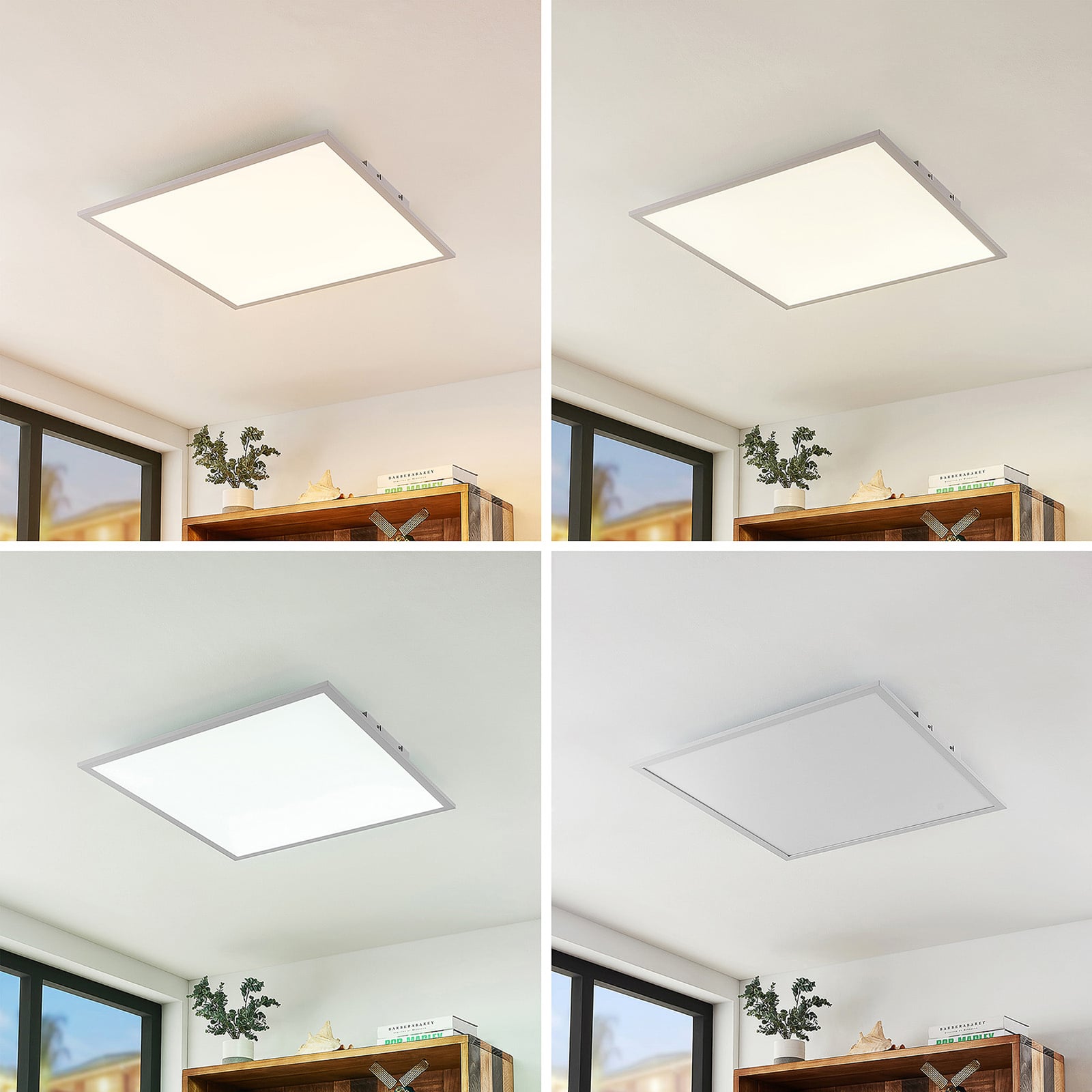 LED-panel Luay 60x60 cm CCT dimbar med fjernkontroll detalj av kant
