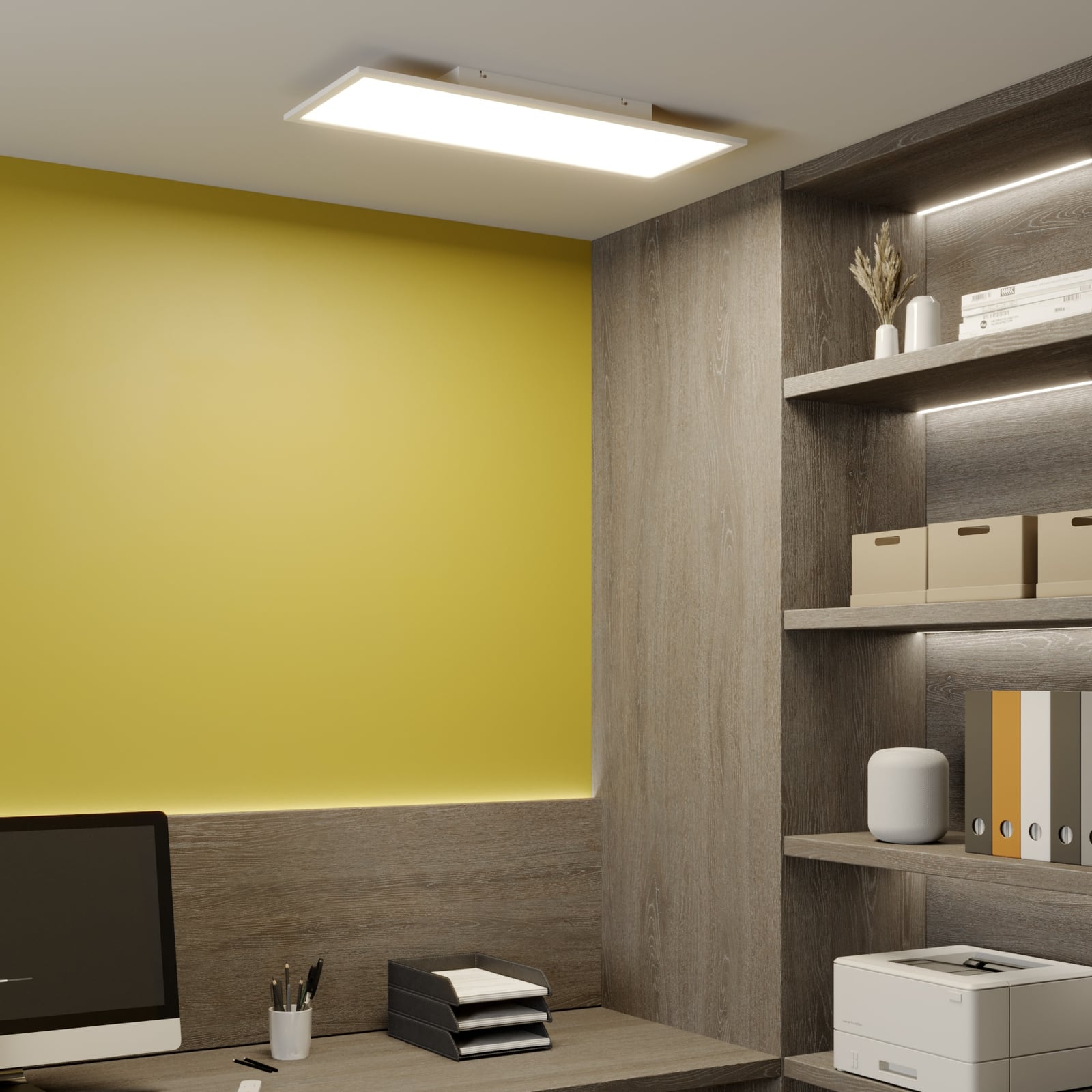 LED panel Luay dimbar CCT 80x30 cm hvit m/fjernkontroll bakside