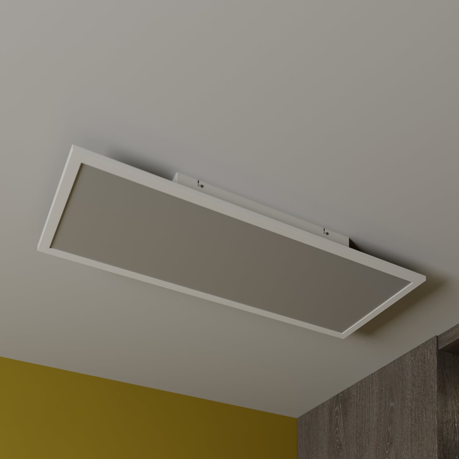 Detalj av LED panel Luay dimbar CCT 80x30 cm hvit m/fjernkontroll