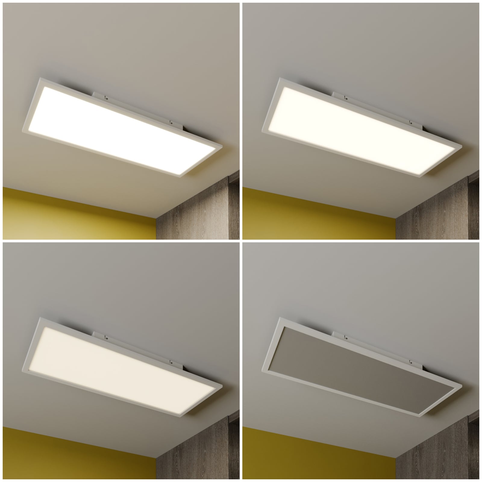LED panel Luay dimbar CCT 80x30 cm hvit m/fjernkontroll monteringsdetalj