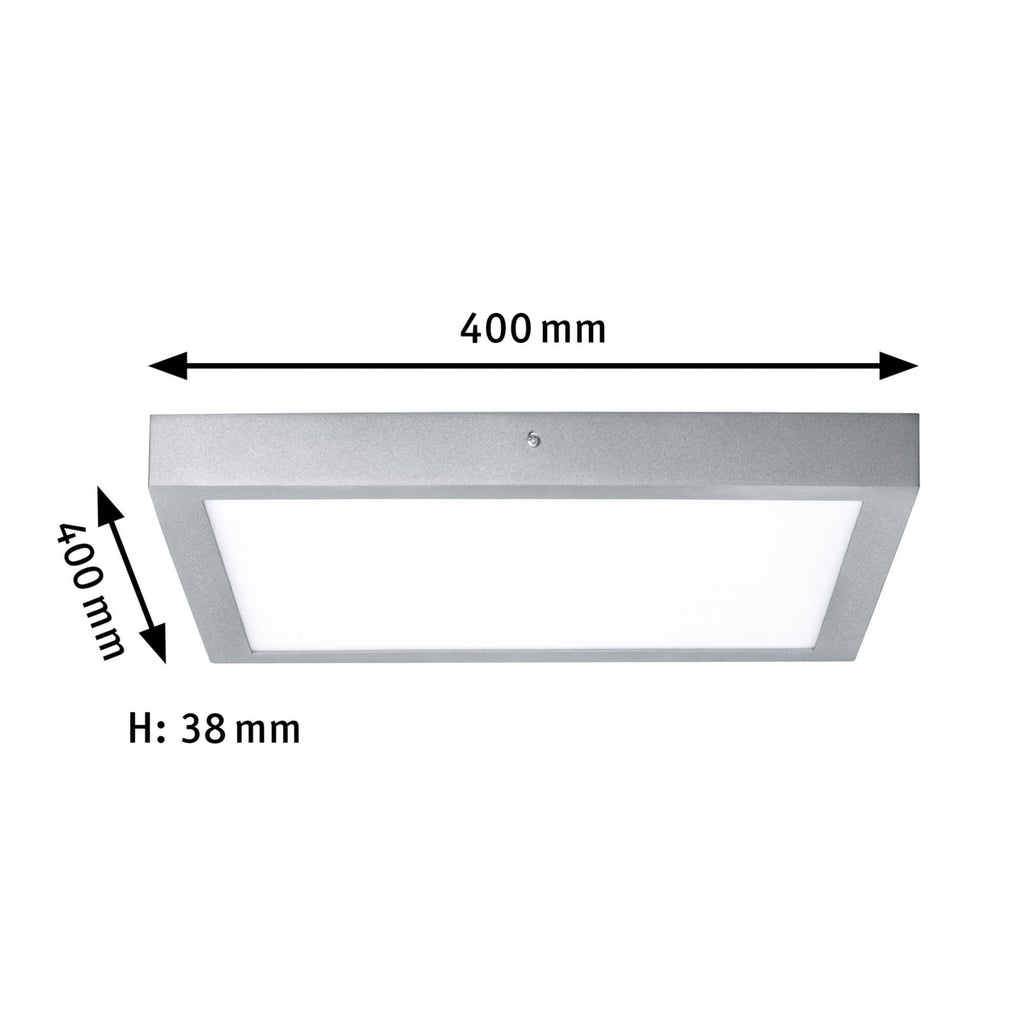 LED-panel Lunar firkantet matt krom 40x40 cm sideprofil