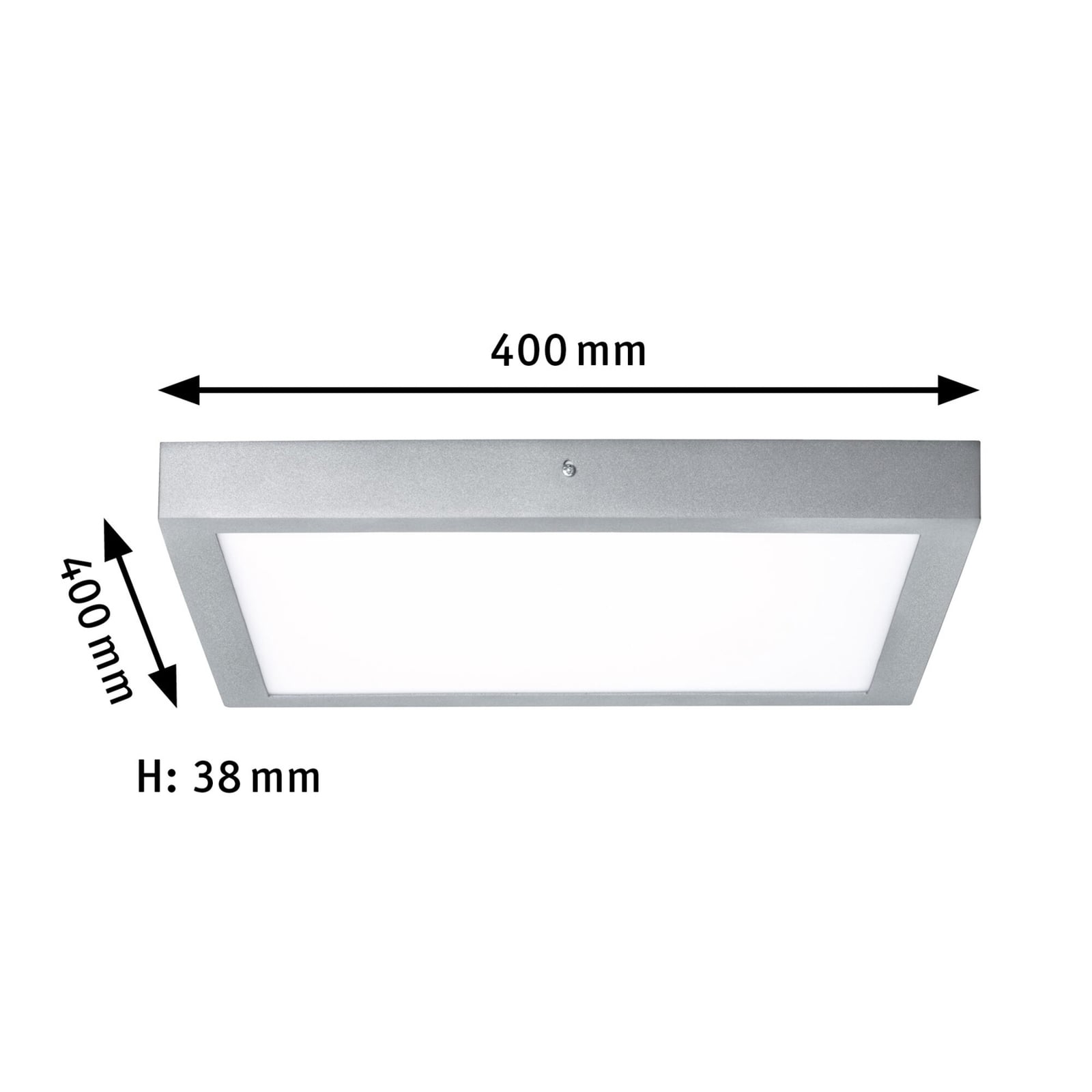 LED-panel Lunar firkantet matt krom 40x40 cm sideprofil