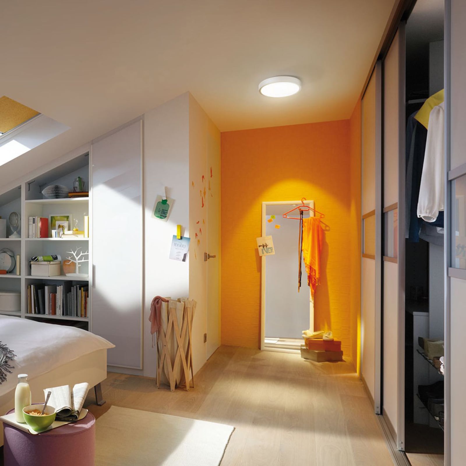 LED-panel Lunar rund Ø30 cm 16W varmhvit matt hvit - Paulmann bakside