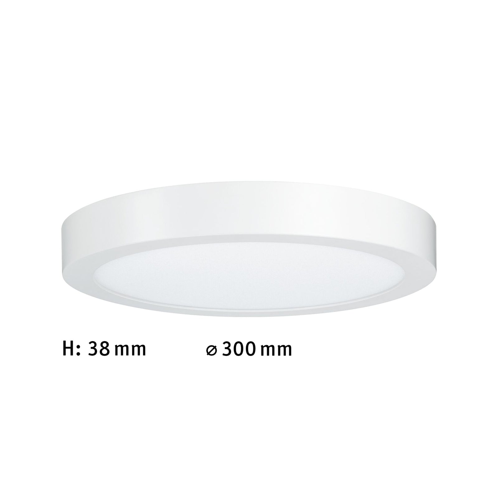LED-panel Lunar rund Ø30 cm 16W varmhvit matt hvit - Paulmann sideprofil