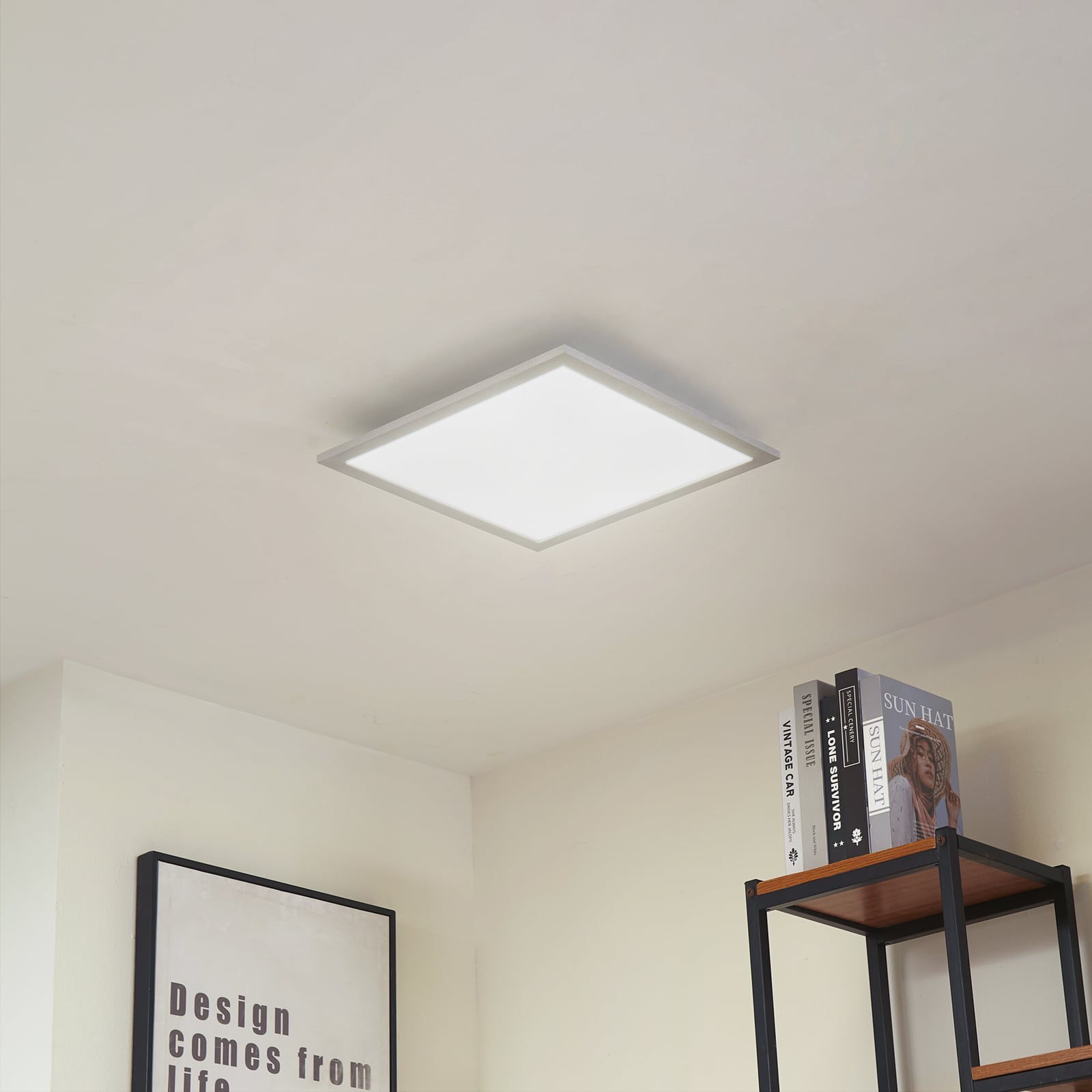 LED-panel Lyndra dimbar aluminium 40x40 cm bakside