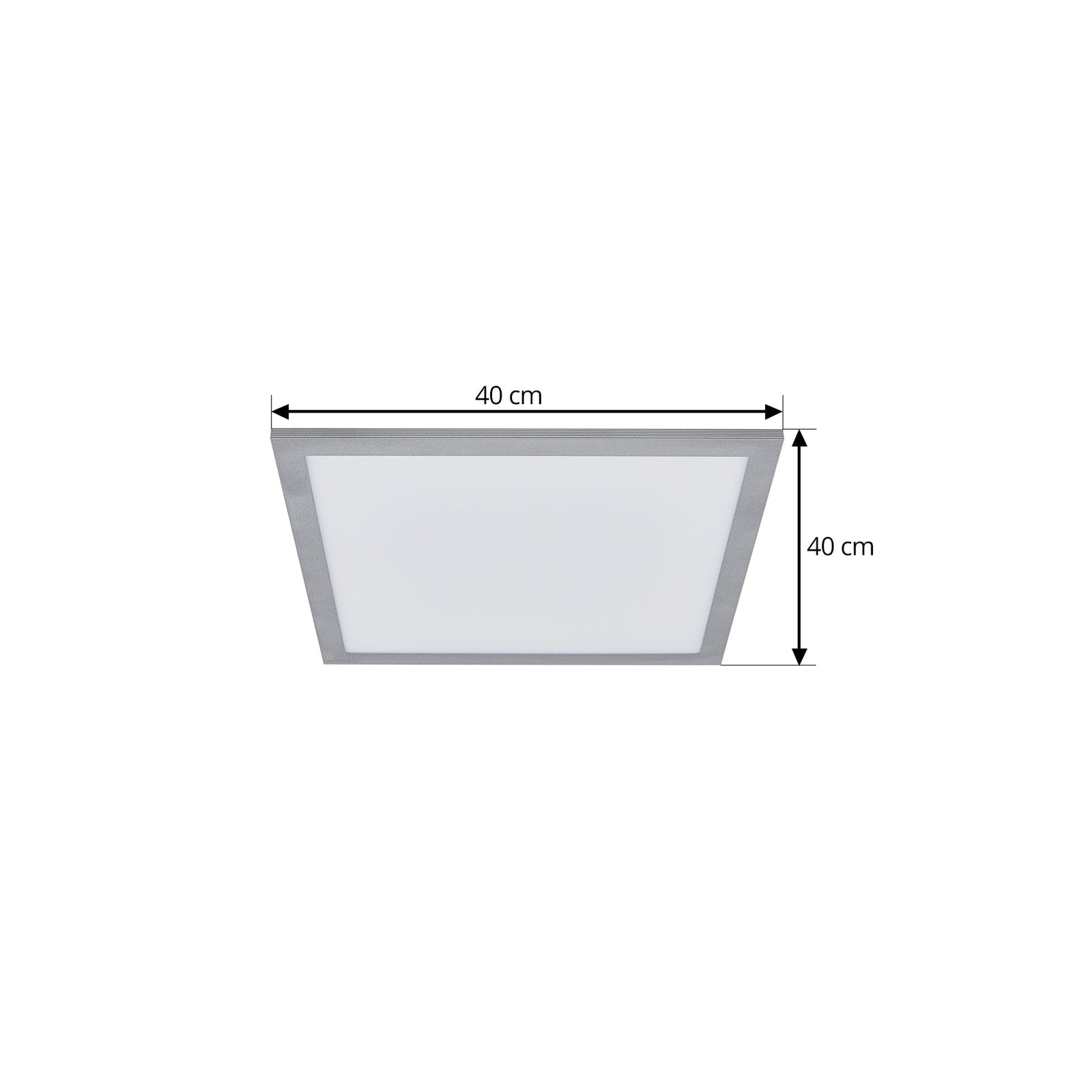 LED-panel Lyndra dimbar aluminium 40x40 cm montert i tak