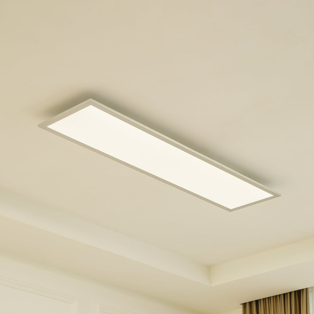 LED panel Lyndra dimbar sølv aluminium 120x30 cm forfra