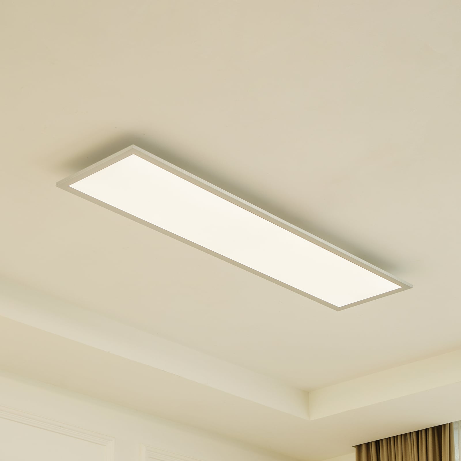 LED panel Lyndra dimbar sølv aluminium 120x30 cm forfra