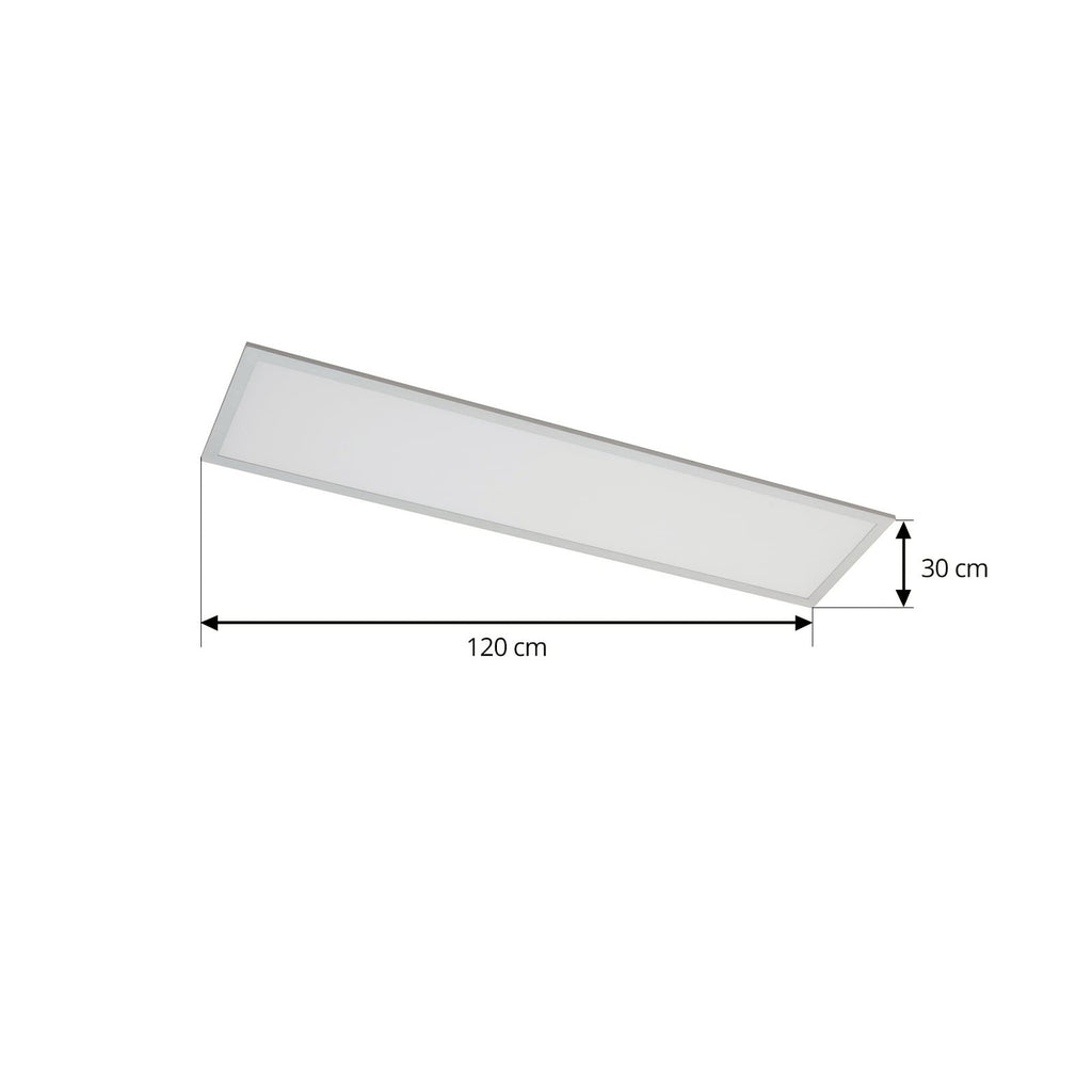 LED panel Lyndra dimbar sølv aluminium 120x30 cm nærbilde av LED-lys