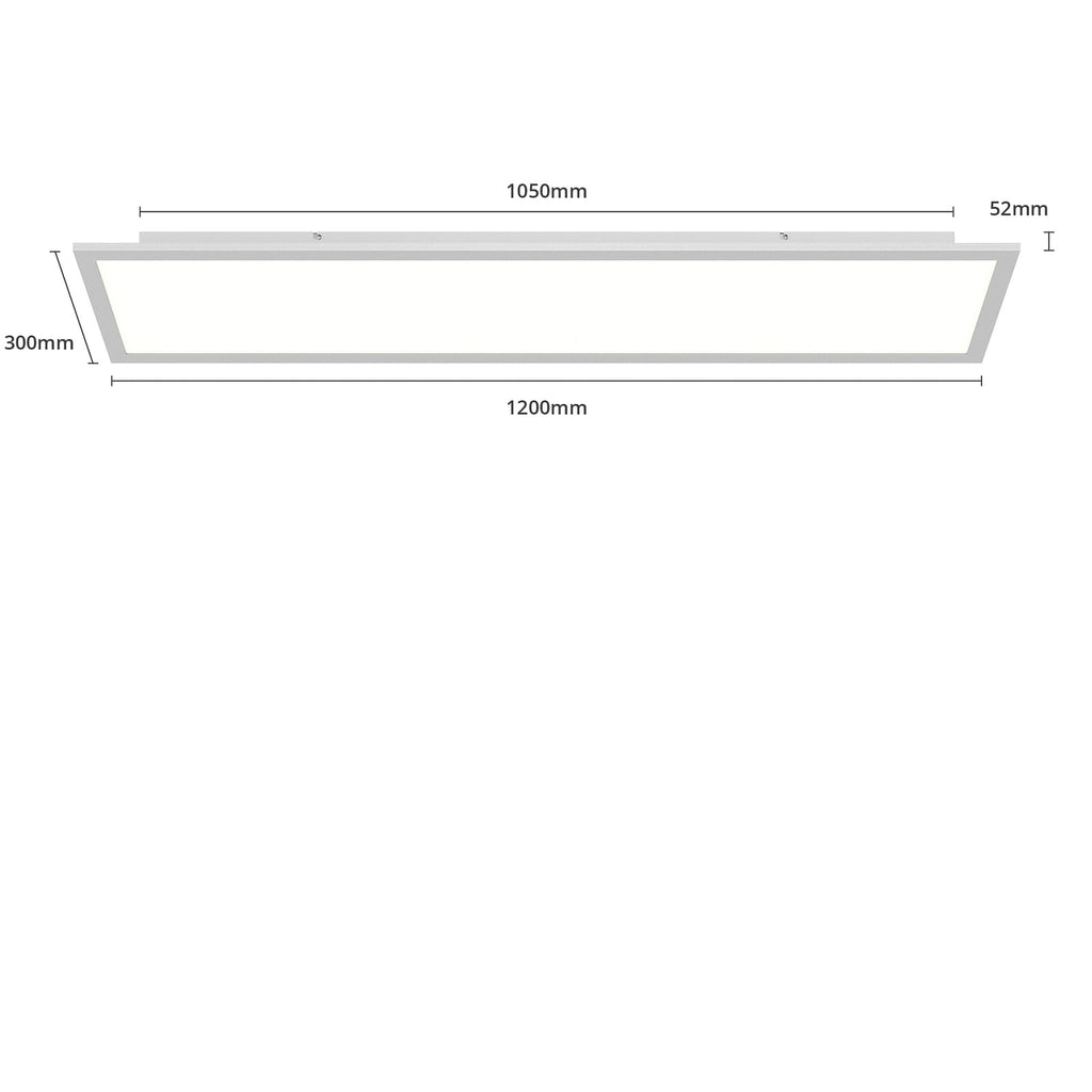 LED panel Lyndra dimbar sølv aluminium 120x30 cm med takfeste
