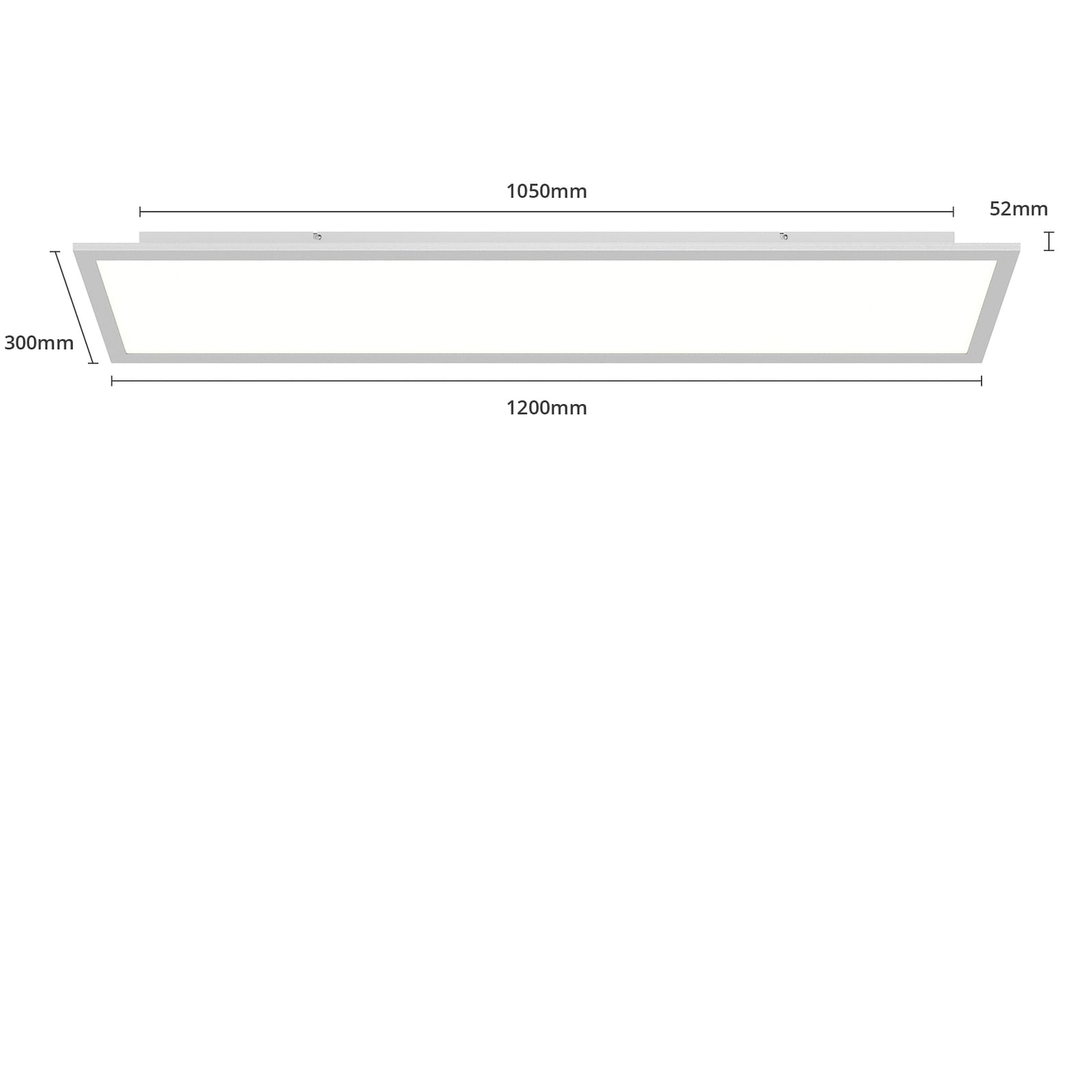 LED panel Lyndra dimbar sølv aluminium 120x30 cm med takfeste