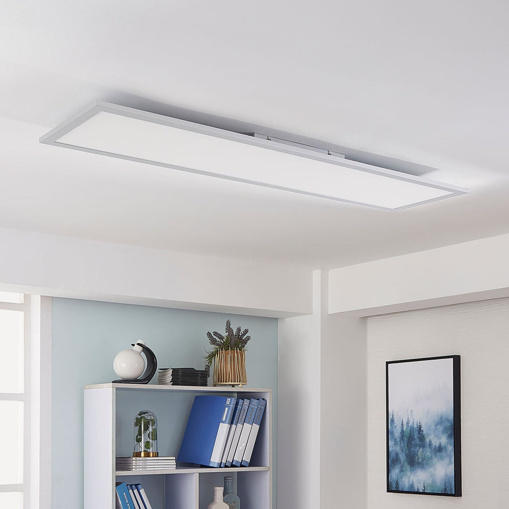 LED-panel Lysander CCT dimbar sølv montert i tak
