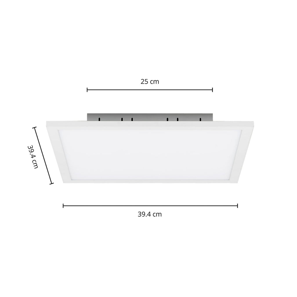 LED-panel Lysander dimbar hvit 40x40 cm CCT fjernkontroll detalj av ramme