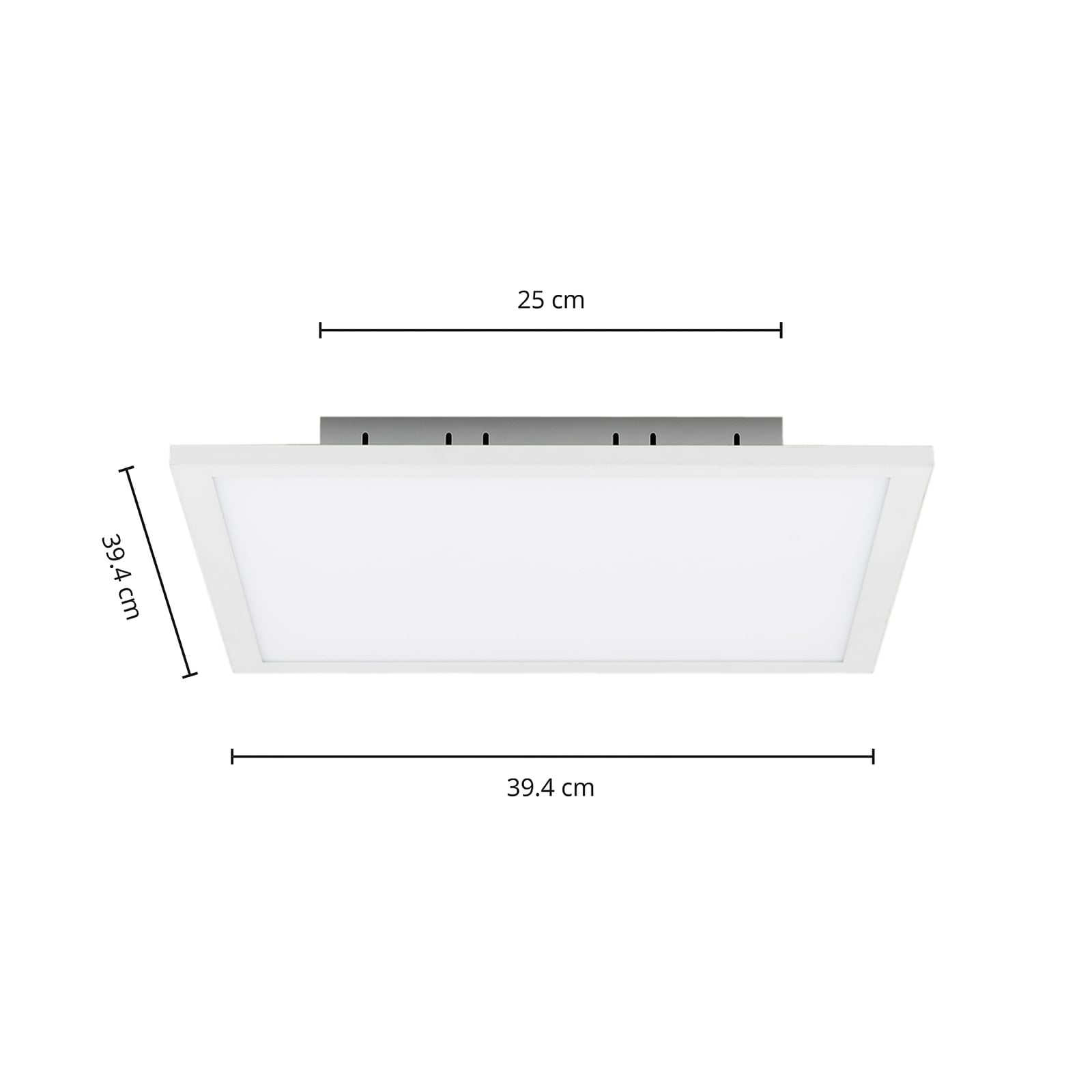 LED-panel Lysander dimbar hvit 40x40 cm CCT fjernkontroll detalj av ramme