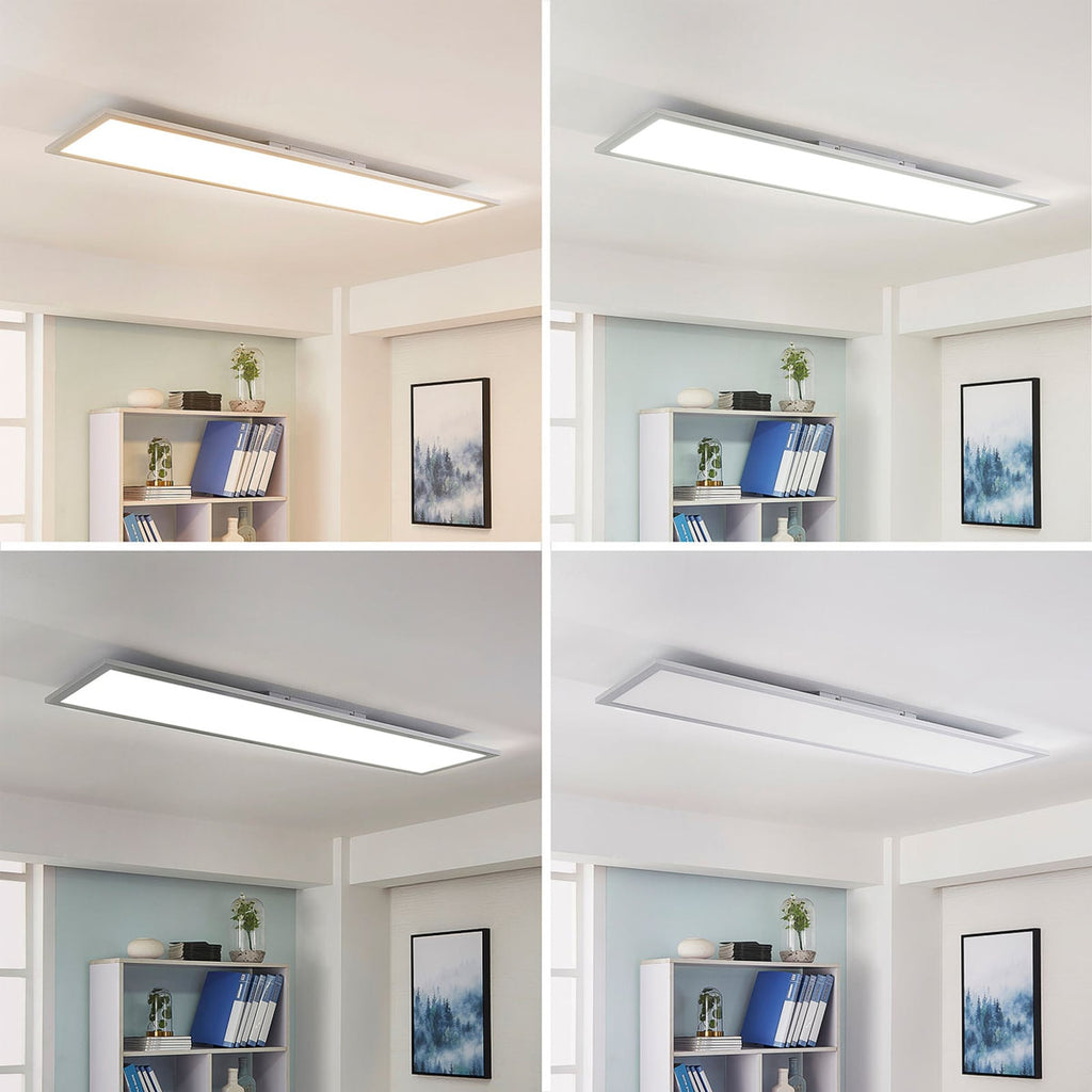 LED-panel Lysander dimbar sølv 119 cm 32W CCT nærbilde av materialer