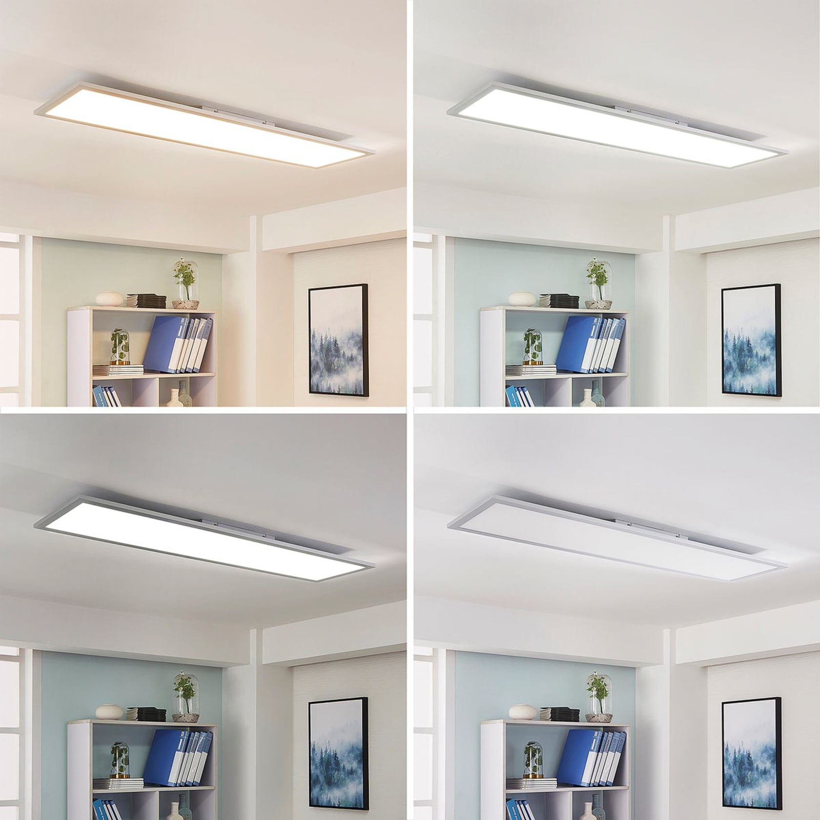 LED-panel Lysander dimbar sølv 119 cm 32W CCT nærbilde av materialer