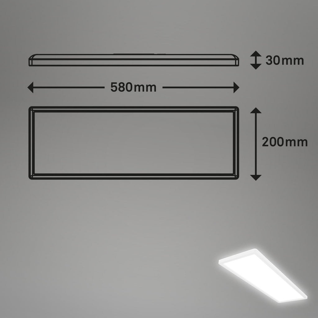 Detalj av LED-panel Move med bevegelsessensor 58x20 cm IP44 hvit