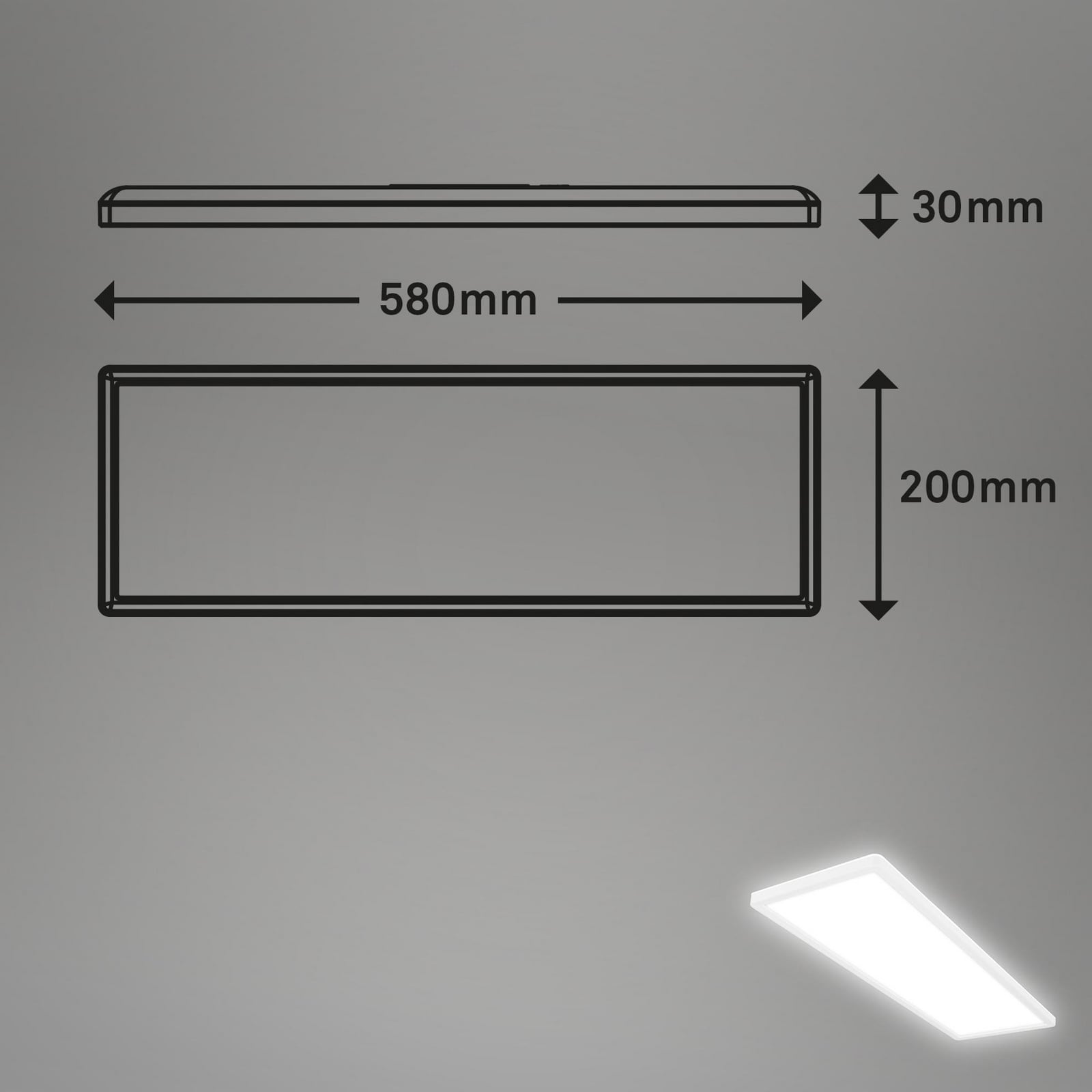Detalj av LED-panel Move med bevegelsessensor 58x20 cm IP44 hvit
