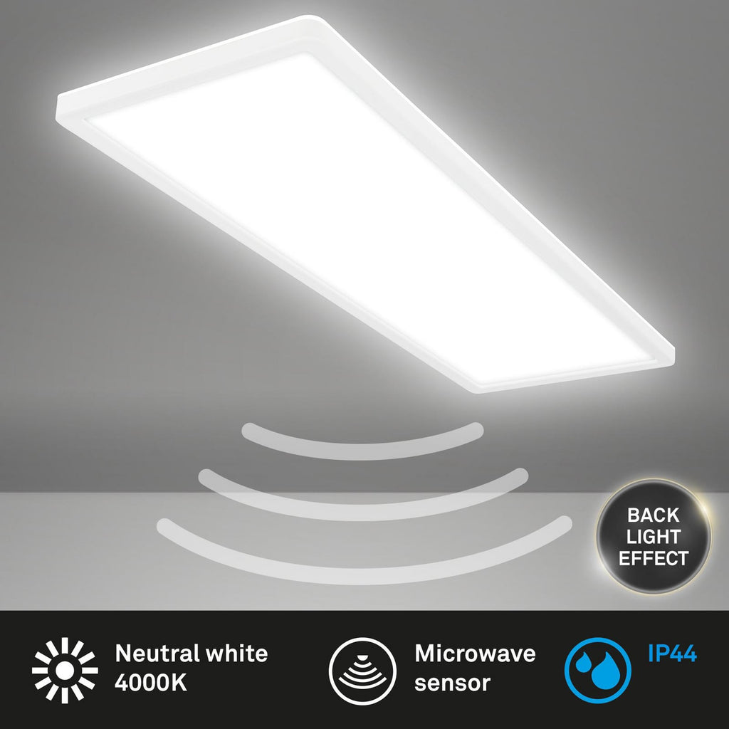 LED-panel Move med bevegelsessensor 58x20 cm IP44 hvit side