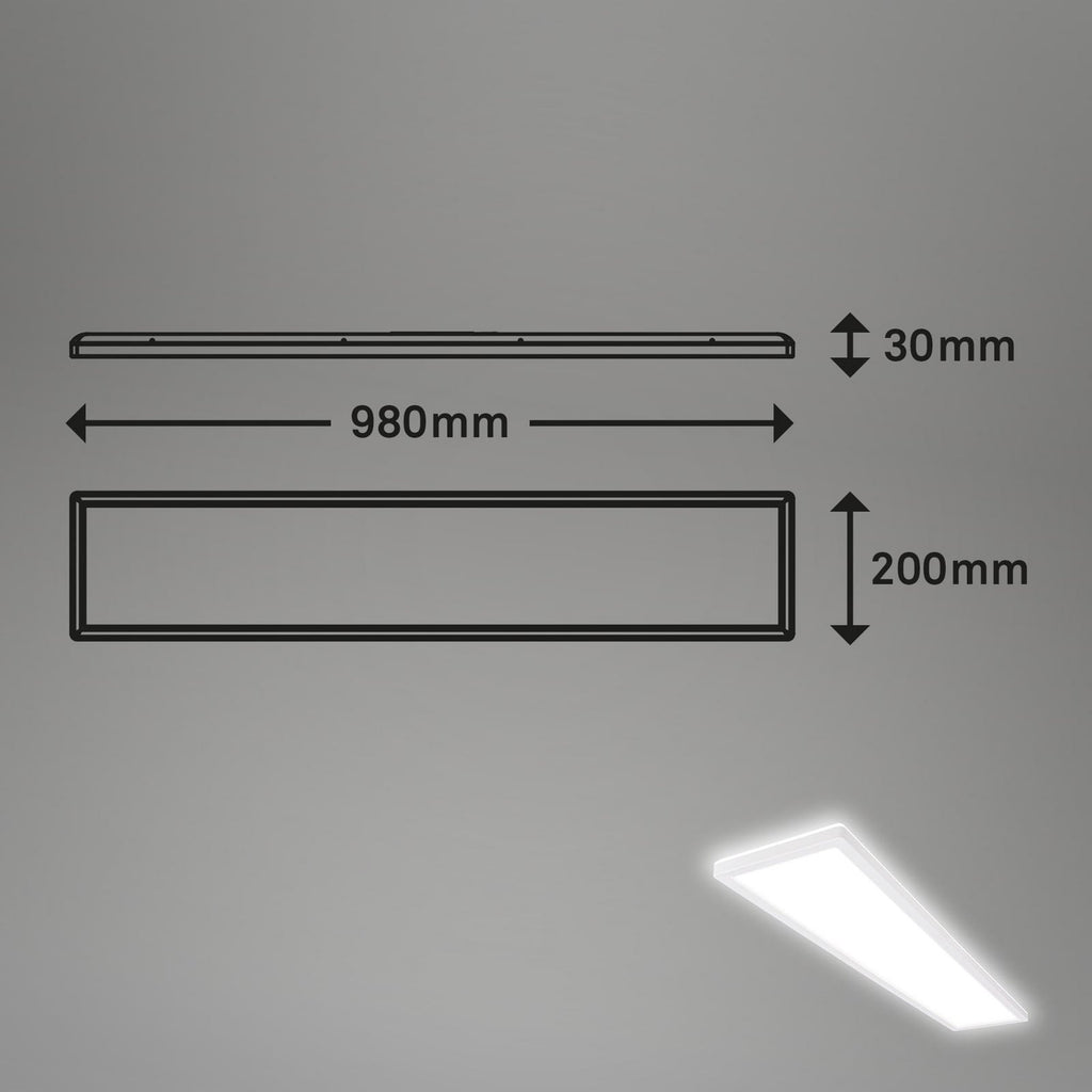 Detalj av LED-panel Move med bevegelsessensor hvit 98x20 cm IP44