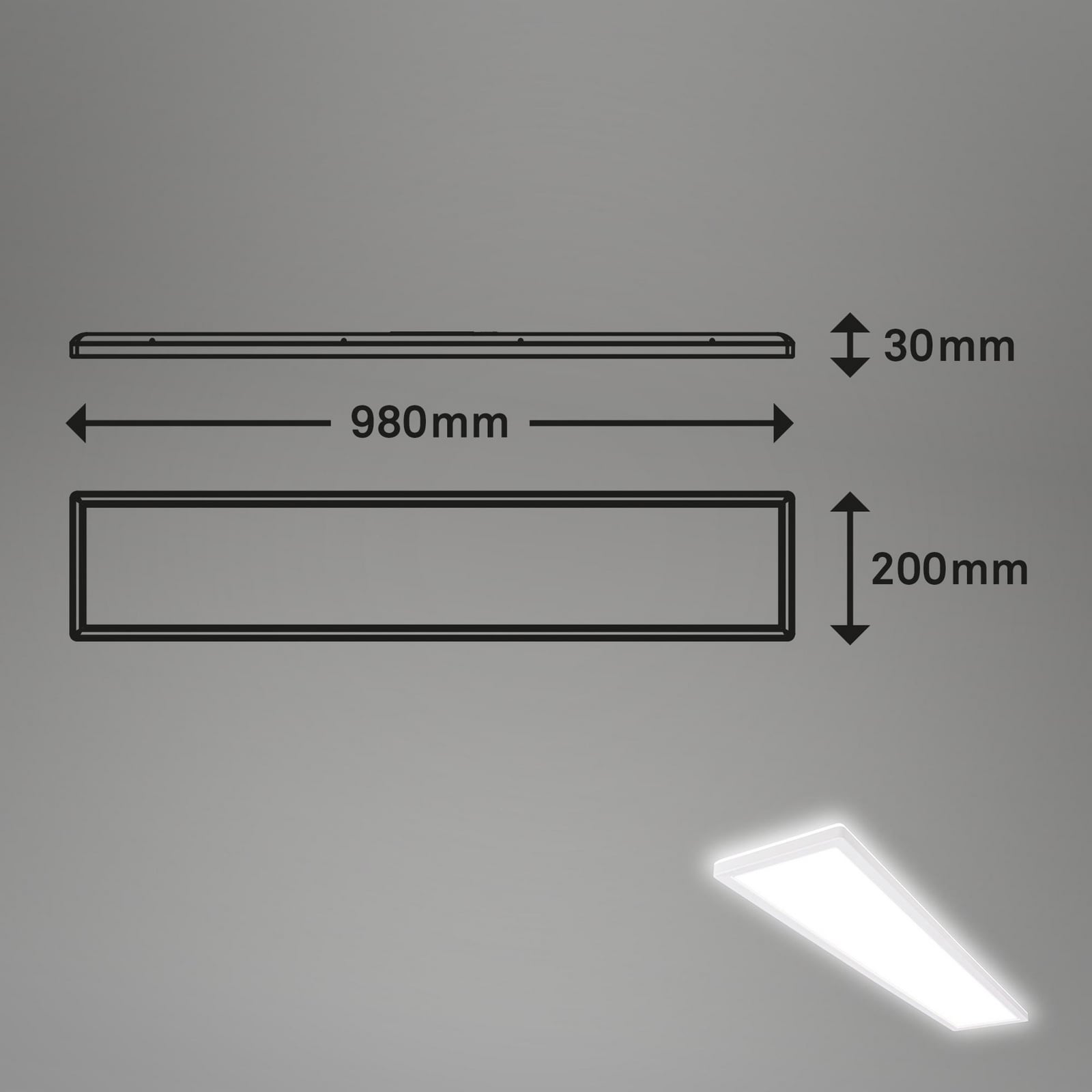Detalj av LED-panel Move med bevegelsessensor hvit 98x20 cm IP44