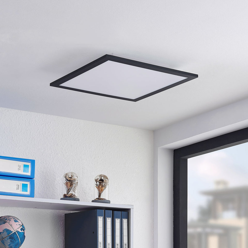LED-panel Nelios 40x40 cm 4000K svart aluminium detalj av ramme