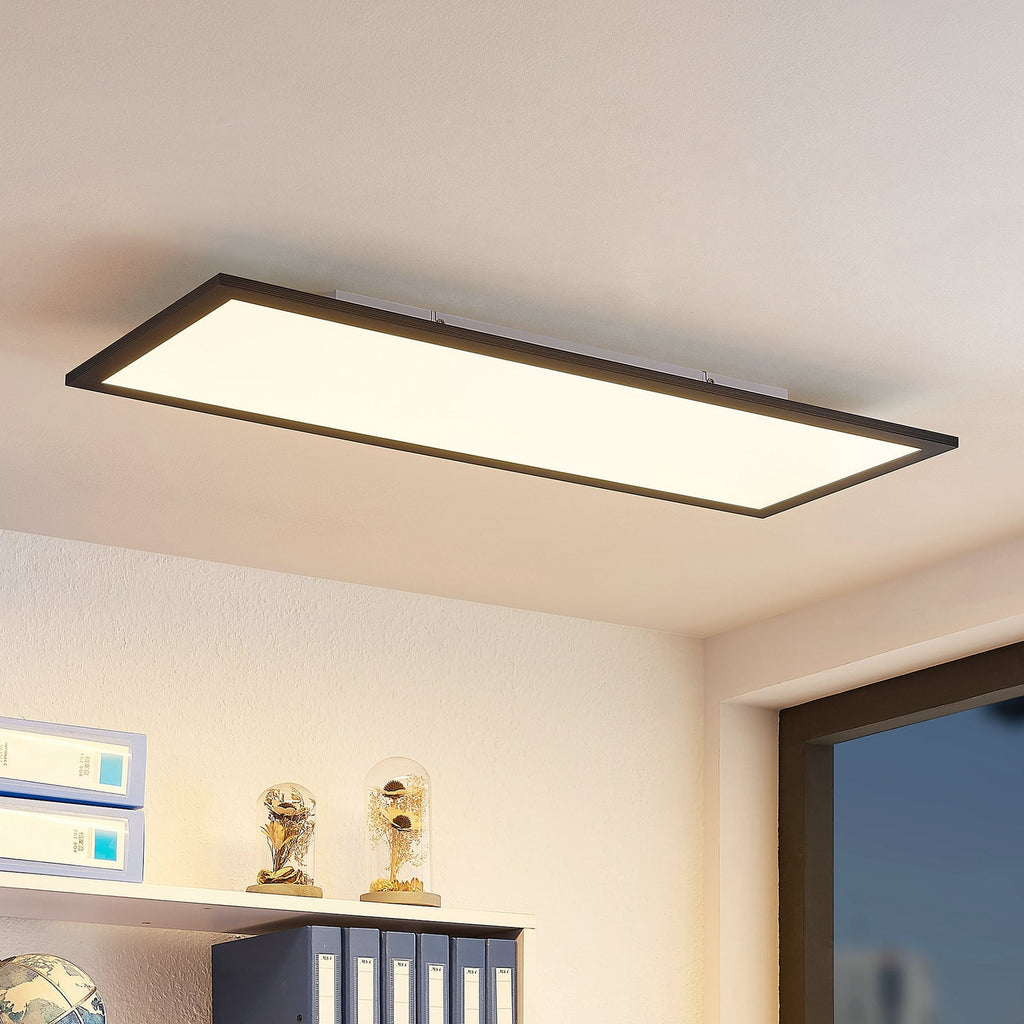 LED-panel Nelios CCT dimbar svart 80x30 cm 36W forfra