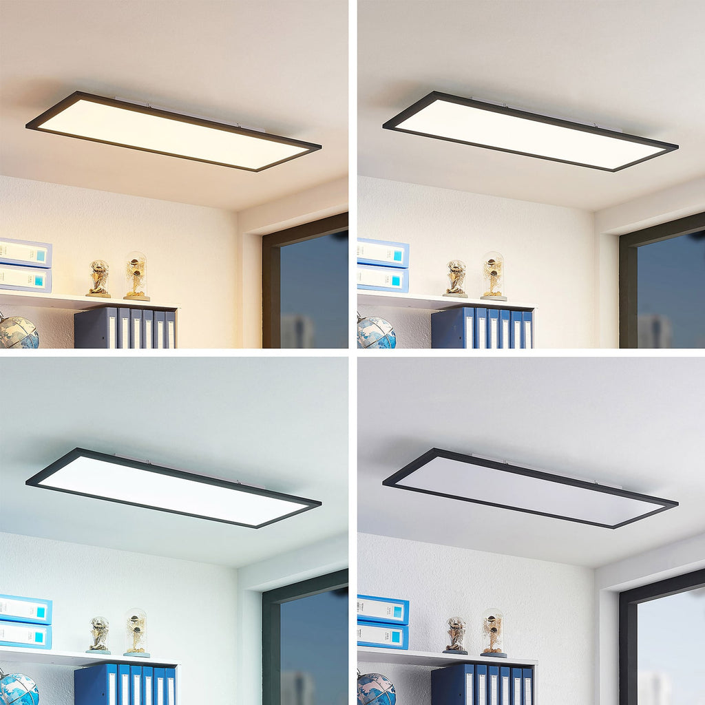 LED-panel Nelios CCT dimbar svart 80x30 cm 36W bakside