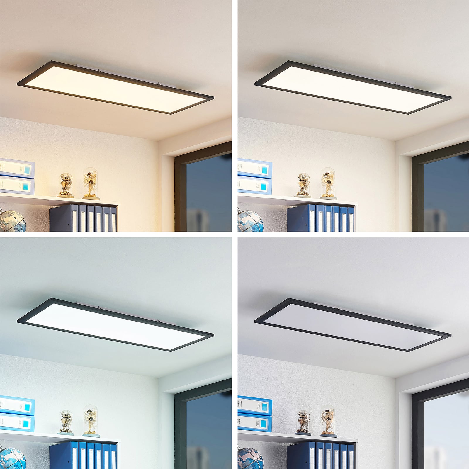 LED-panel Nelios CCT dimbar svart 80x30 cm 36W bakside