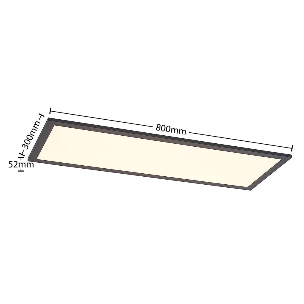 LED-panel Nelios CCT dimbar svart 80x30 cm 36W montert i rom