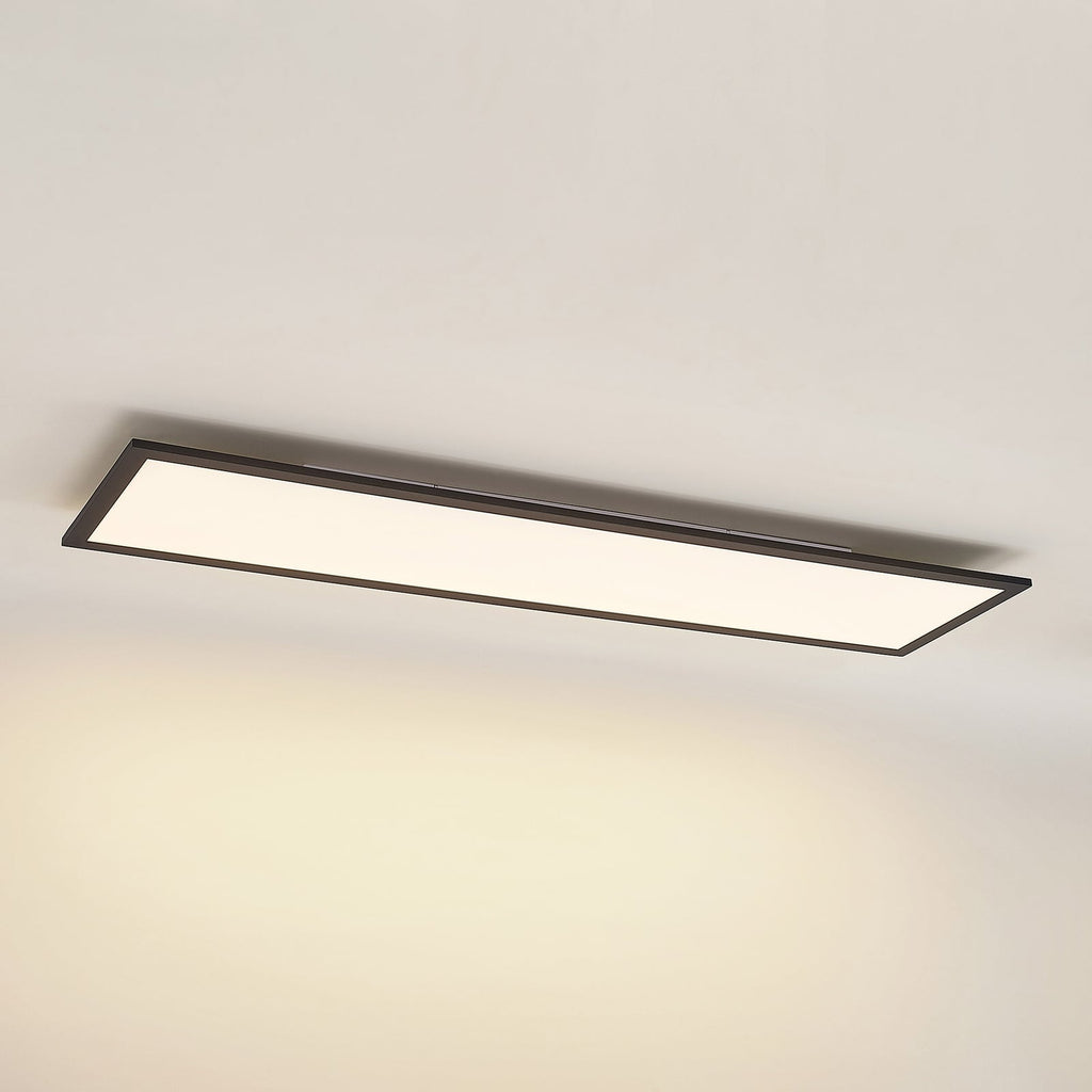 LED-panel Nelios dimbar CCT 120x30 cm svart aluminium nærbilde LED-lys