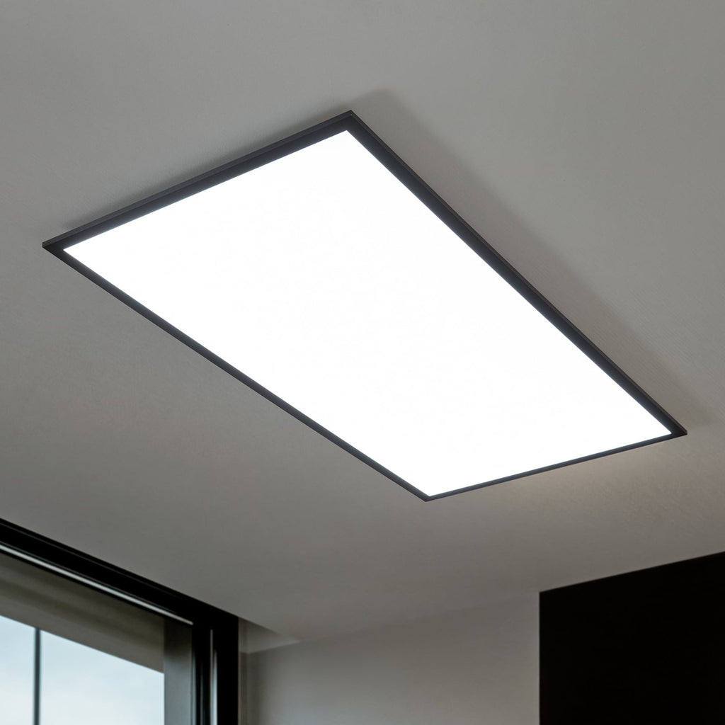 LED-panel Nelios dimbar CCT 120x60 cm svart aluminium forfra