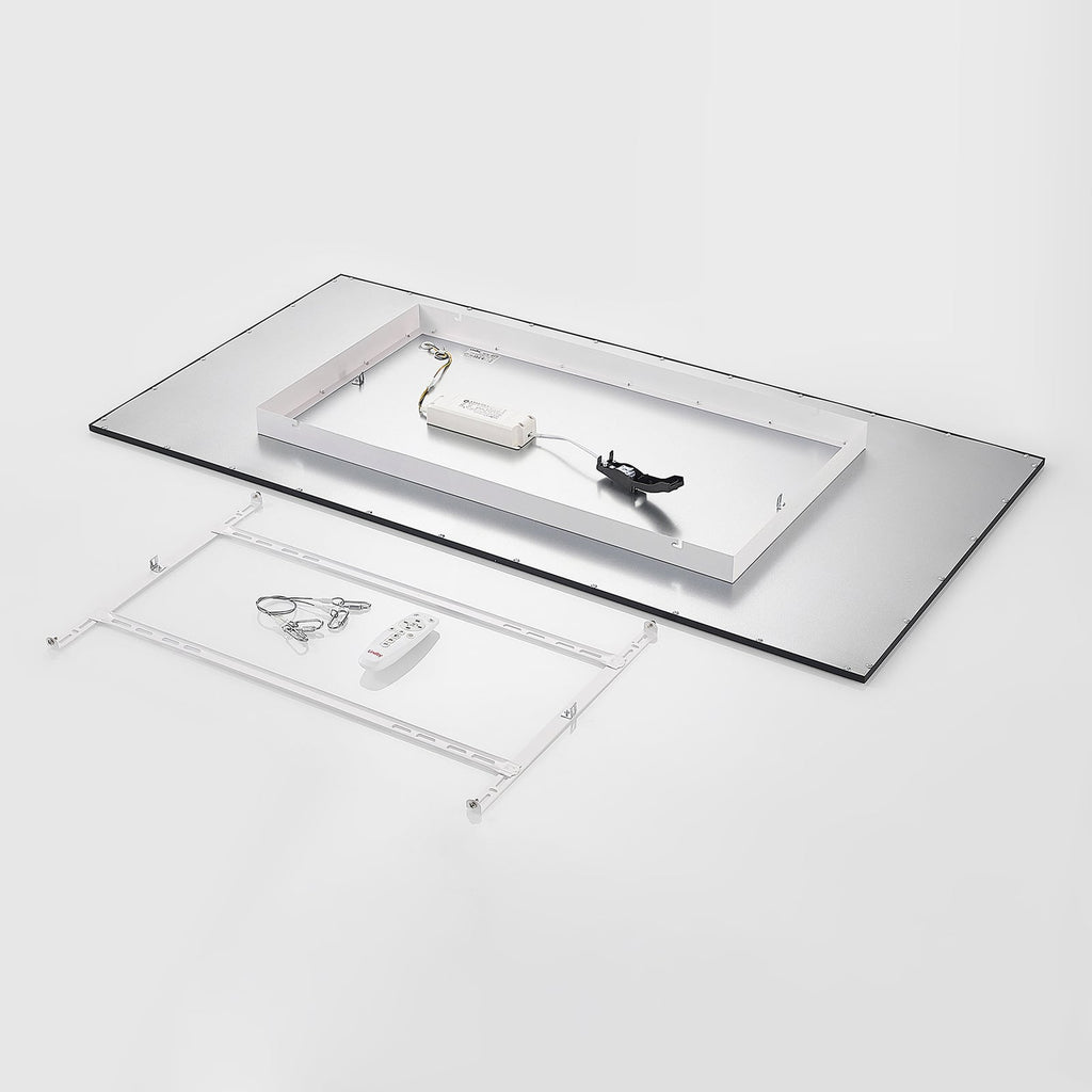 LED-panel Nelios dimbar CCT 120x60 cm svart aluminium oversikt