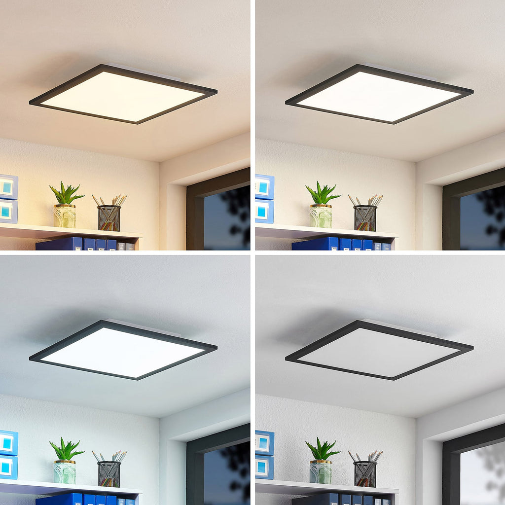 LED-panel Nelios dimbar CCT 40x40 cm svart aluminium bakside