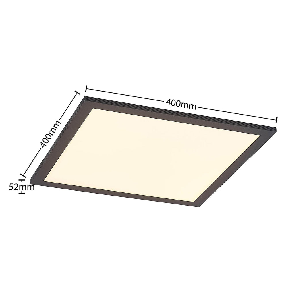 LED-panel Nelios dimbar CCT 40x40 cm svart aluminium montert i tak